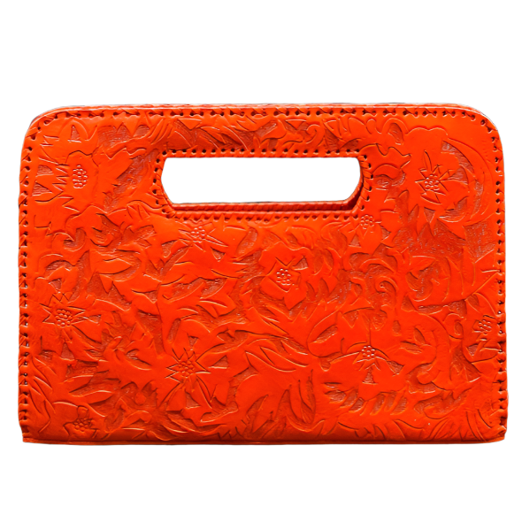 The Claire| Hand-Tooled Leather Statement Clutch