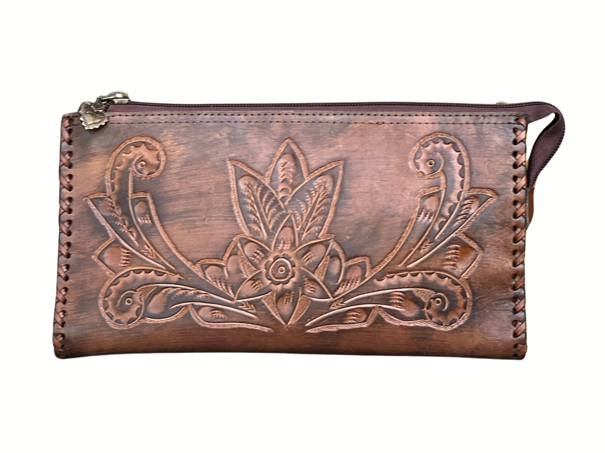 The Ella| Hand-Tooled Leather Clutch & Crossbody