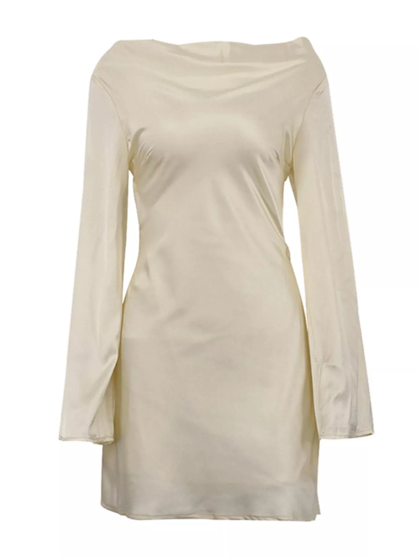 Backless Long Sleeve Mini Dress