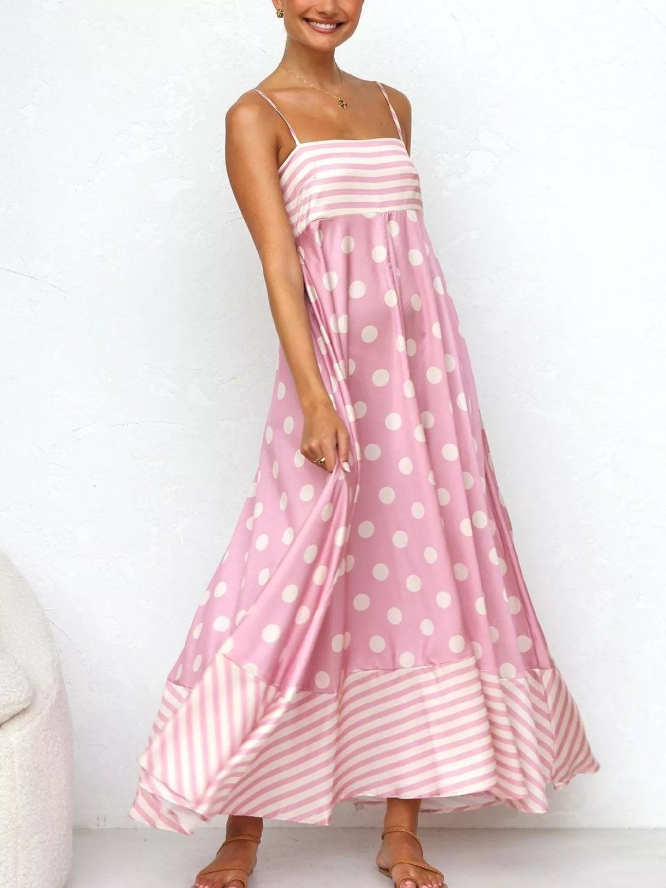 Printed Spaghetti Strap Maxi Dress
