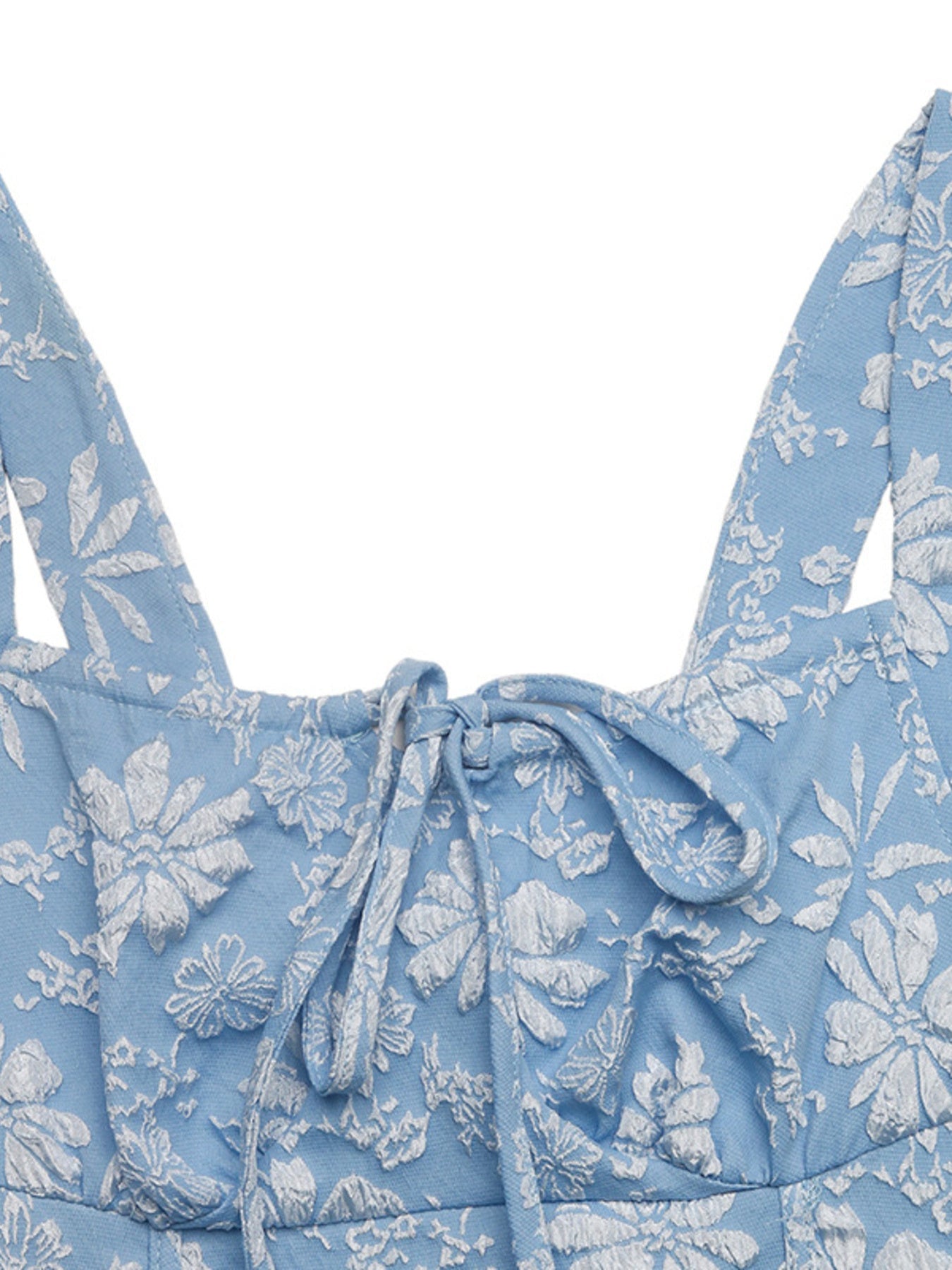 Floral Tie-Front A-Line Midi Dress