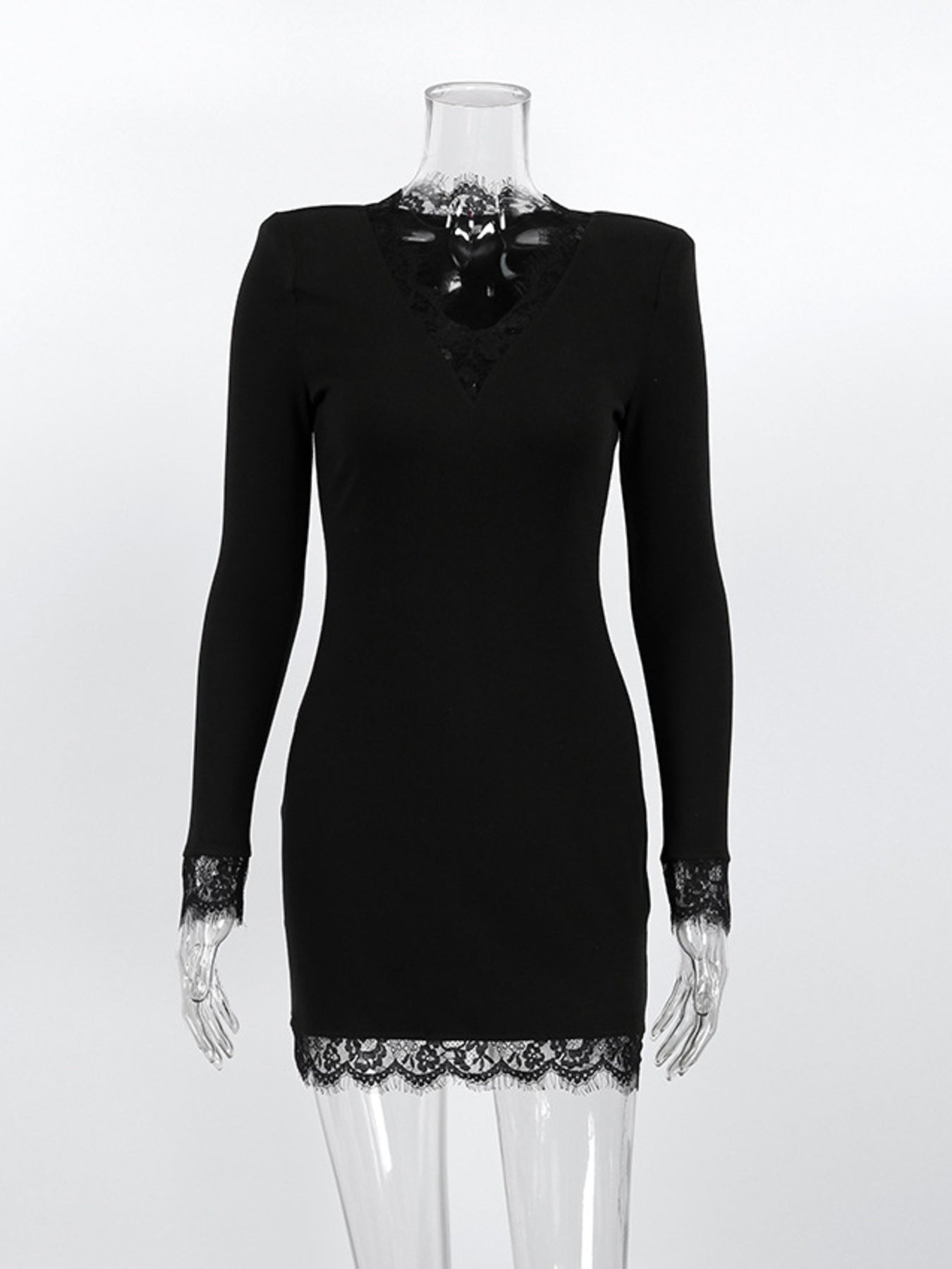 Lace Trim Bodycon Mini Dress