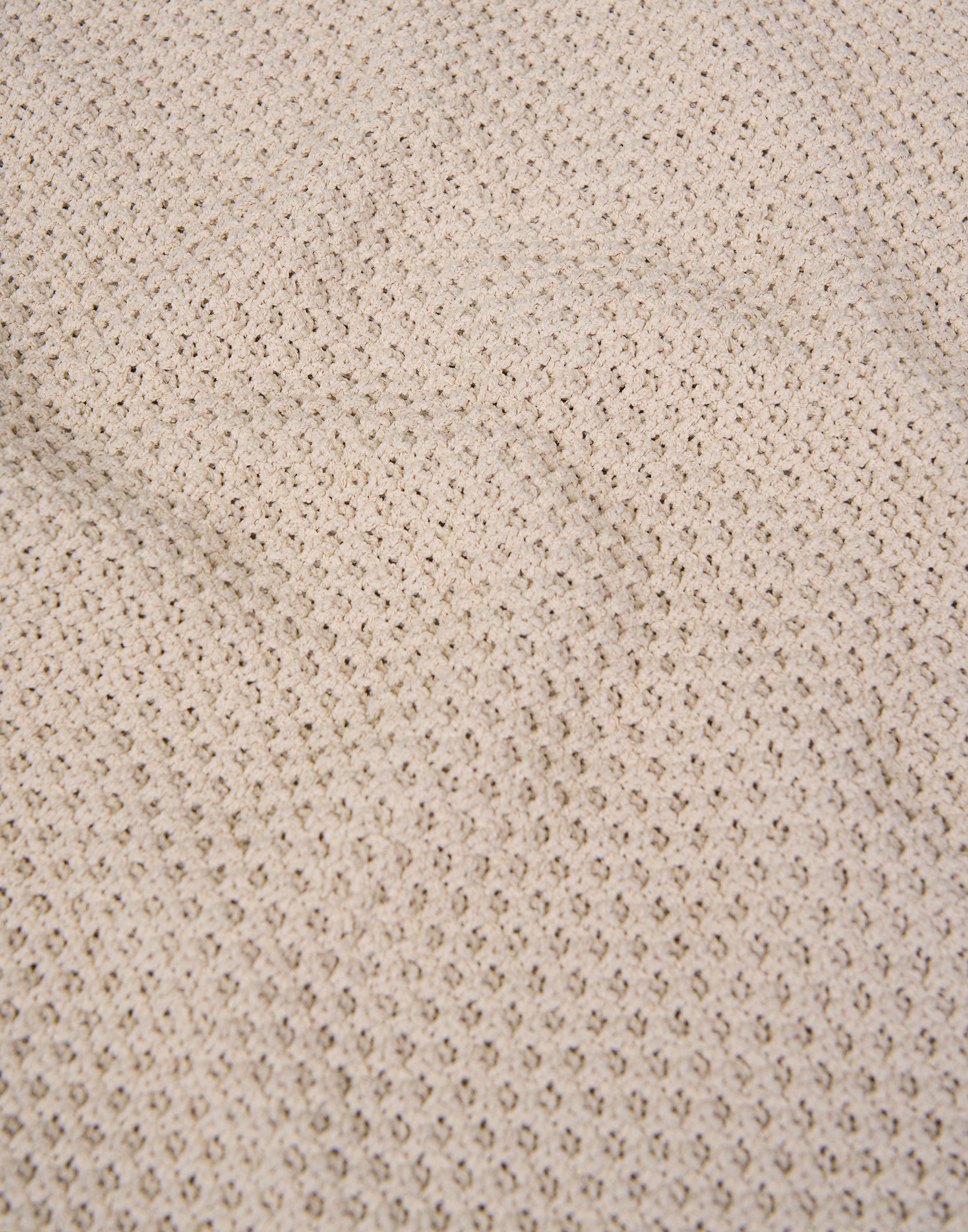 Cable Knit Wool Sweater — Relaxed Fit, Beige