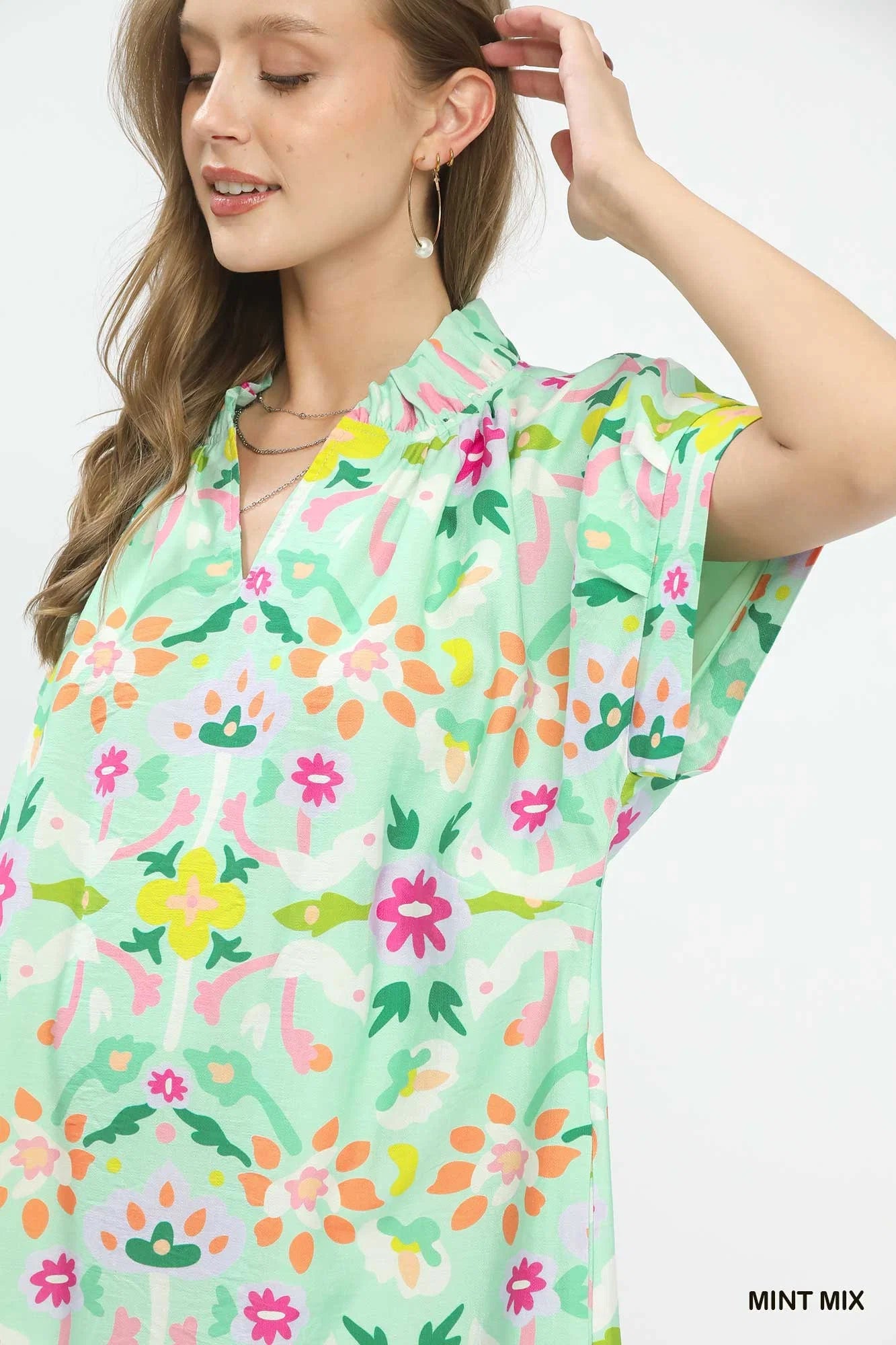 Umgee Abstract Floral Shift Dress
