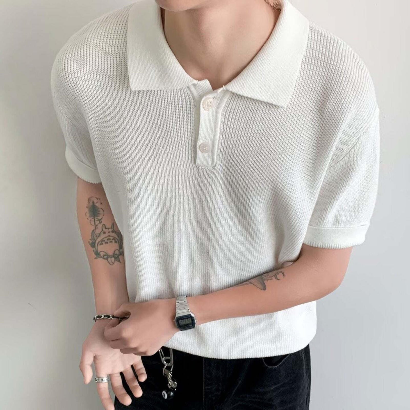 Premium Knitted Collar Polo Shirt