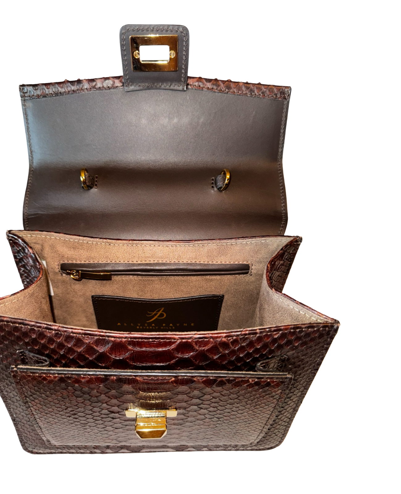Sienna Horse Handle Handbag
Authentic Multi-Toned Brown Python