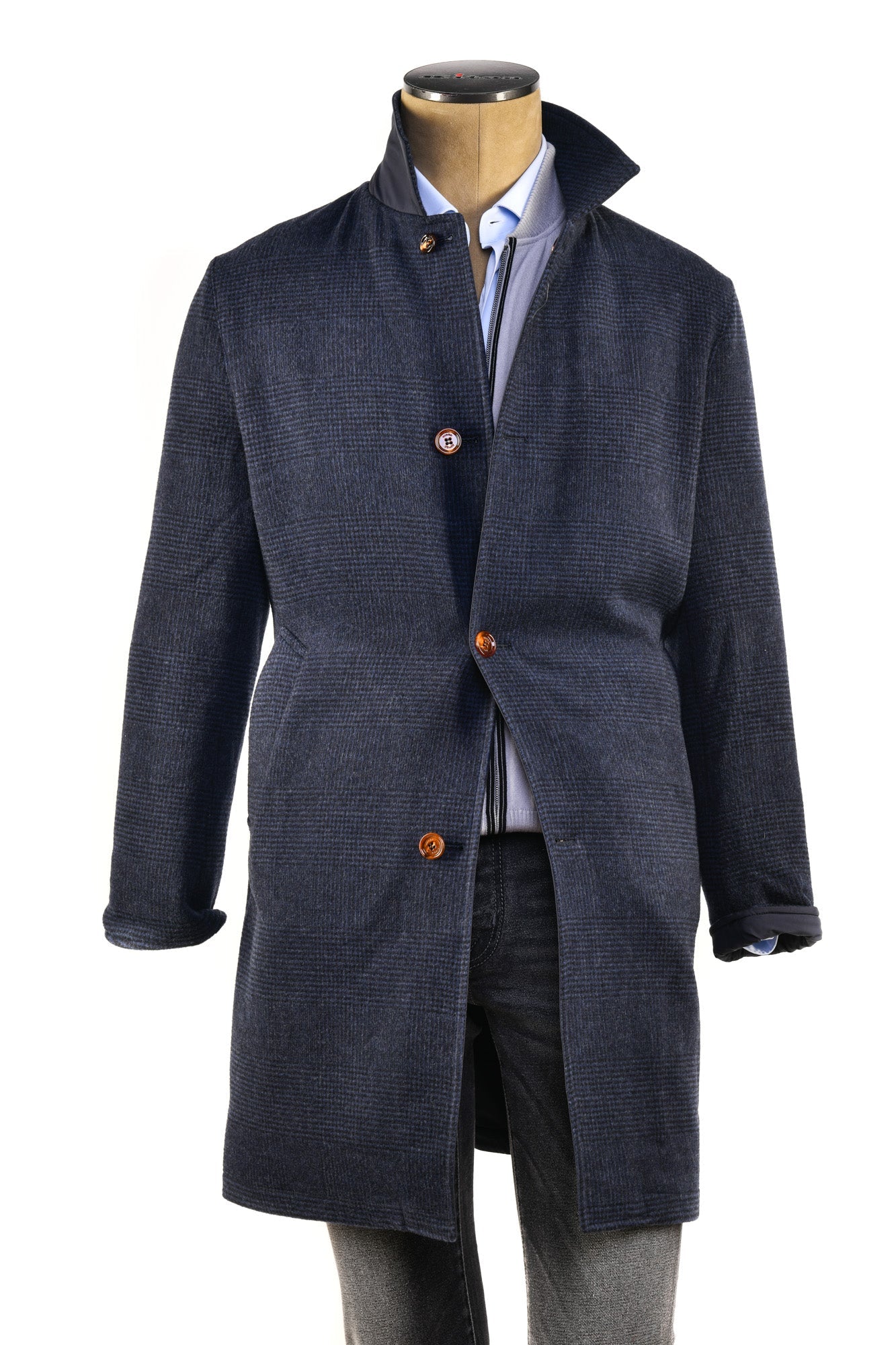 Kired by Kiton Peak Wool-Cashmere Reversible Overcoat