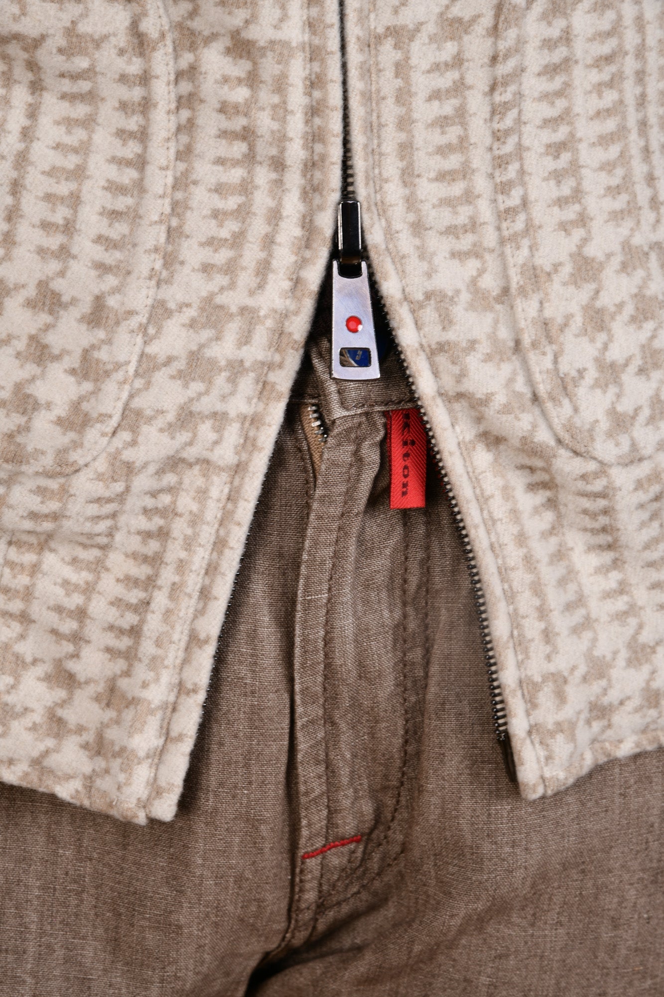 Kired by Kiton Barwa Prince of Wales Wool Reversible Jacket