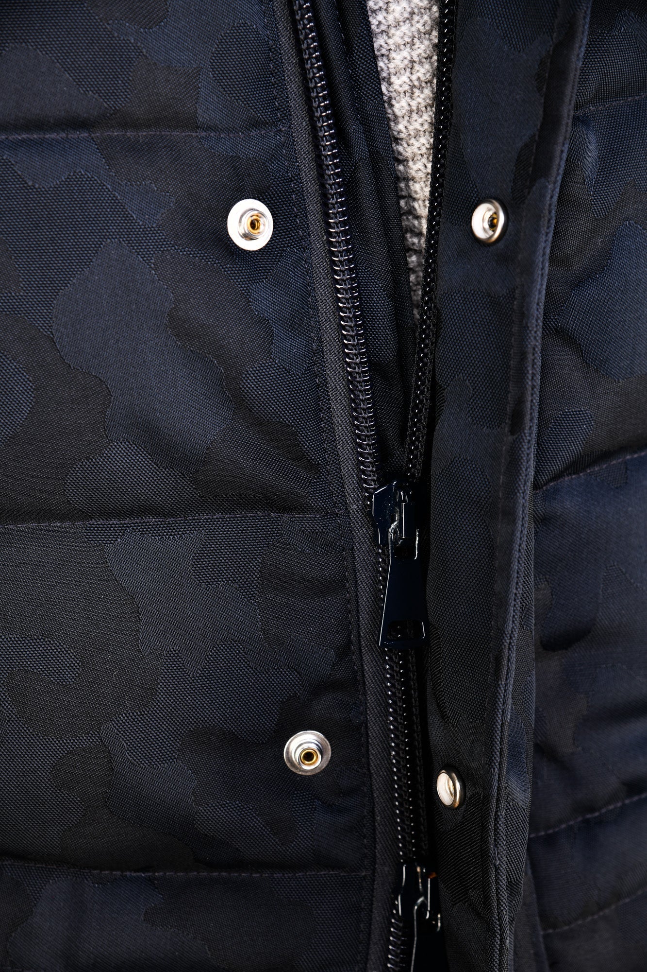 Eleventy Camo Nylon-Wool Coat w/ Removable Coyote Fur Trim Hood