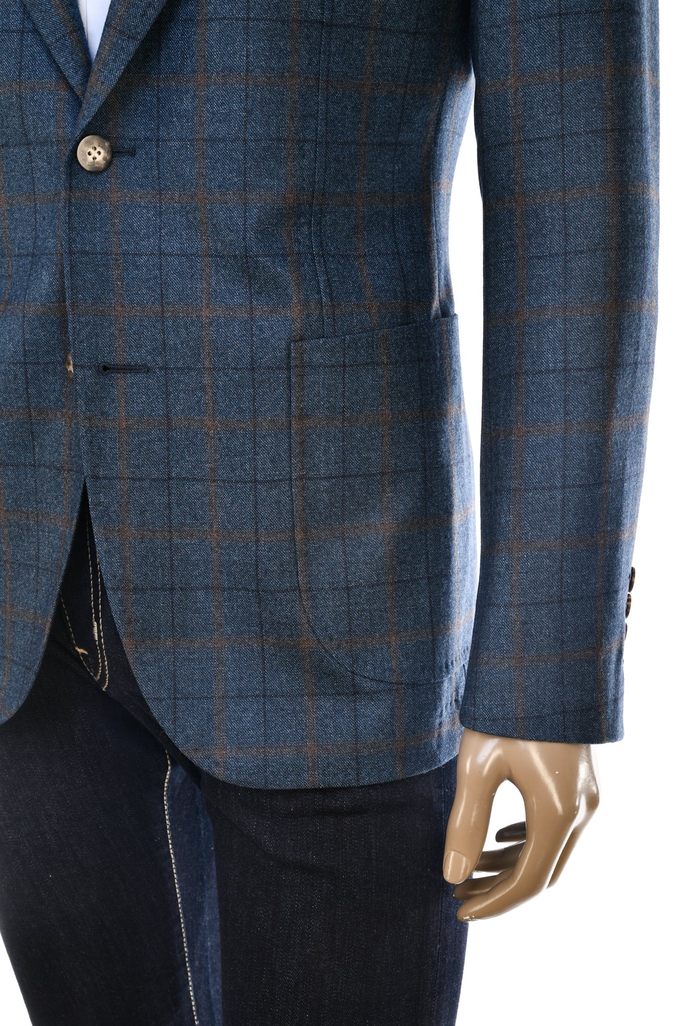 Carlo Barbera Windowpane Wool-Silk Sport Jacket