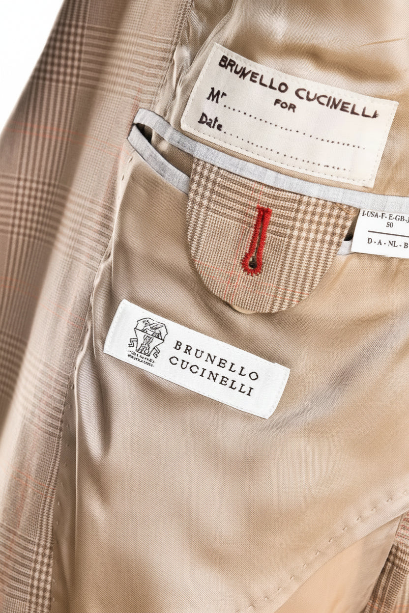 Brunello Cucinelli Prince of Wales Cotton Sport Jacket
