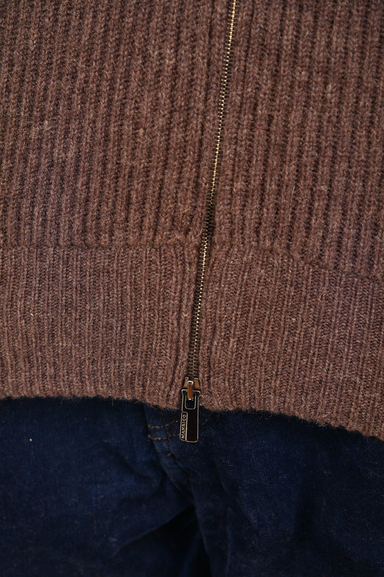 Manrico Cashmere Mockneck Ribbed Zip-Up Sweater