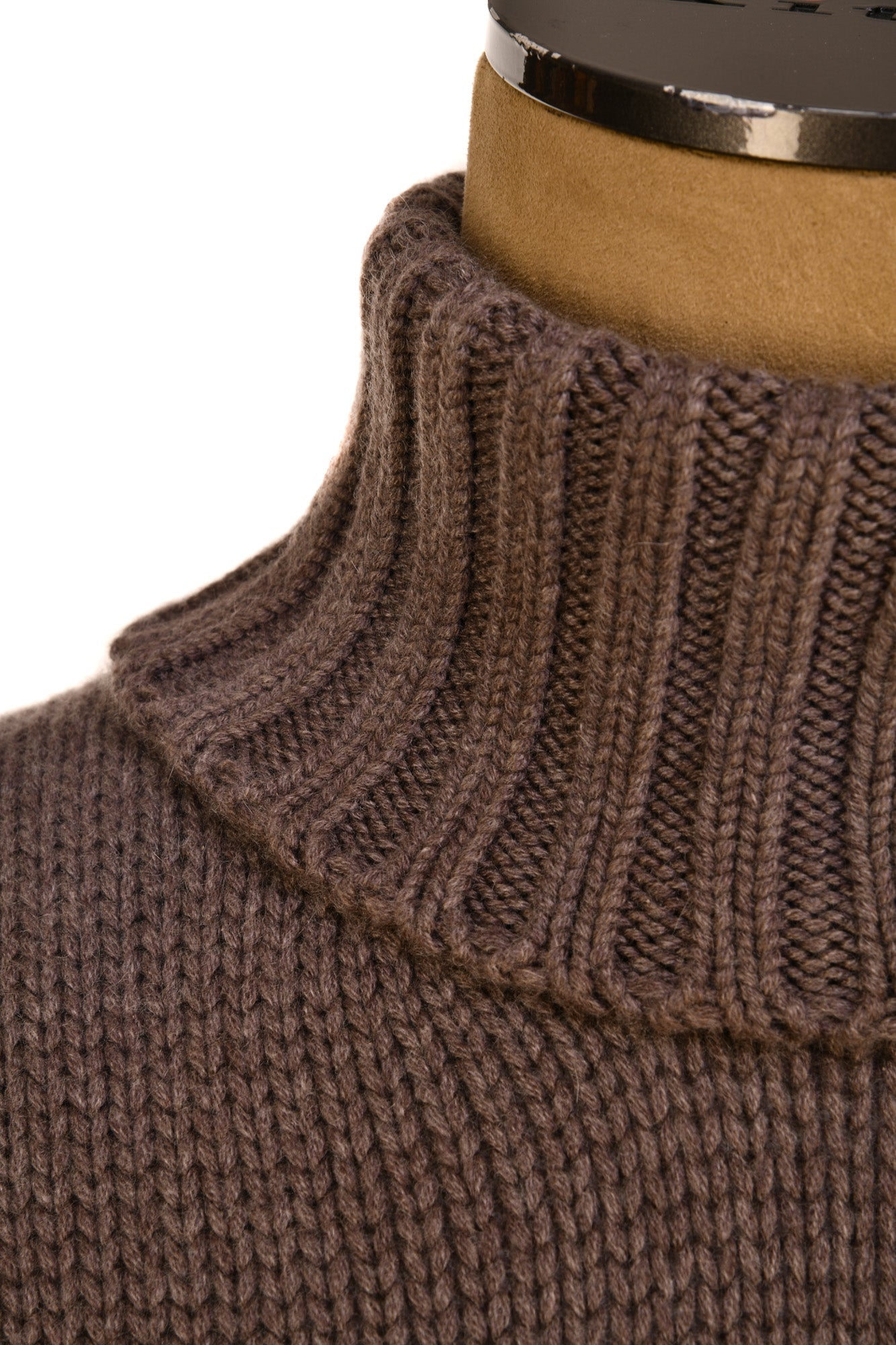 Manrico Cashmere Tribal Pattered Turtleneck Thick Knit Sweater