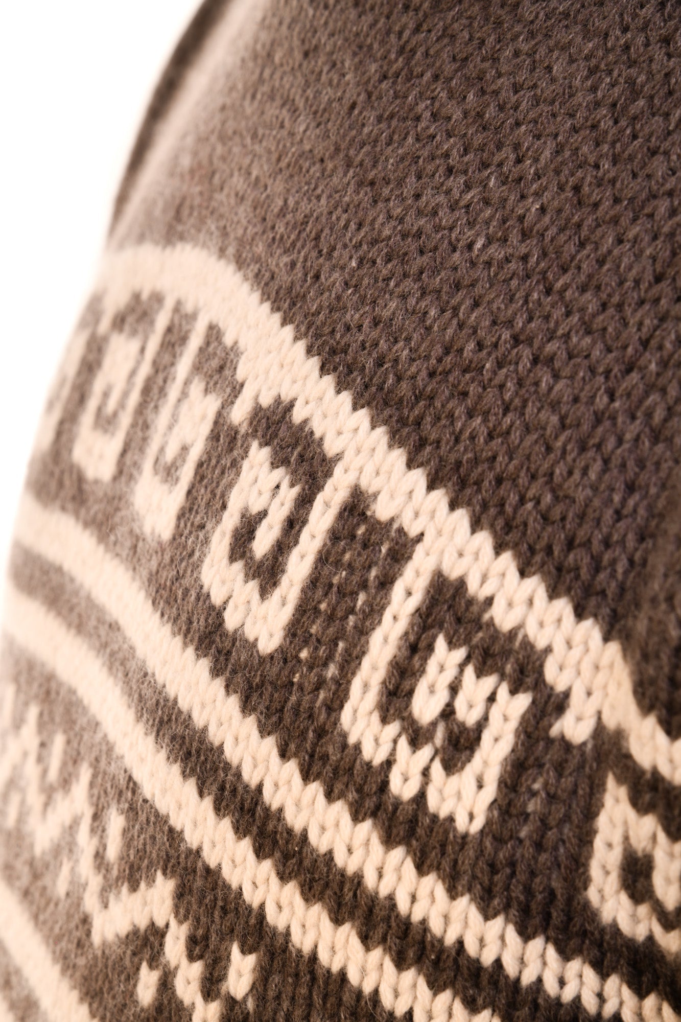 Manrico Cashmere Tribal Pattered Turtleneck Thick Knit Sweater