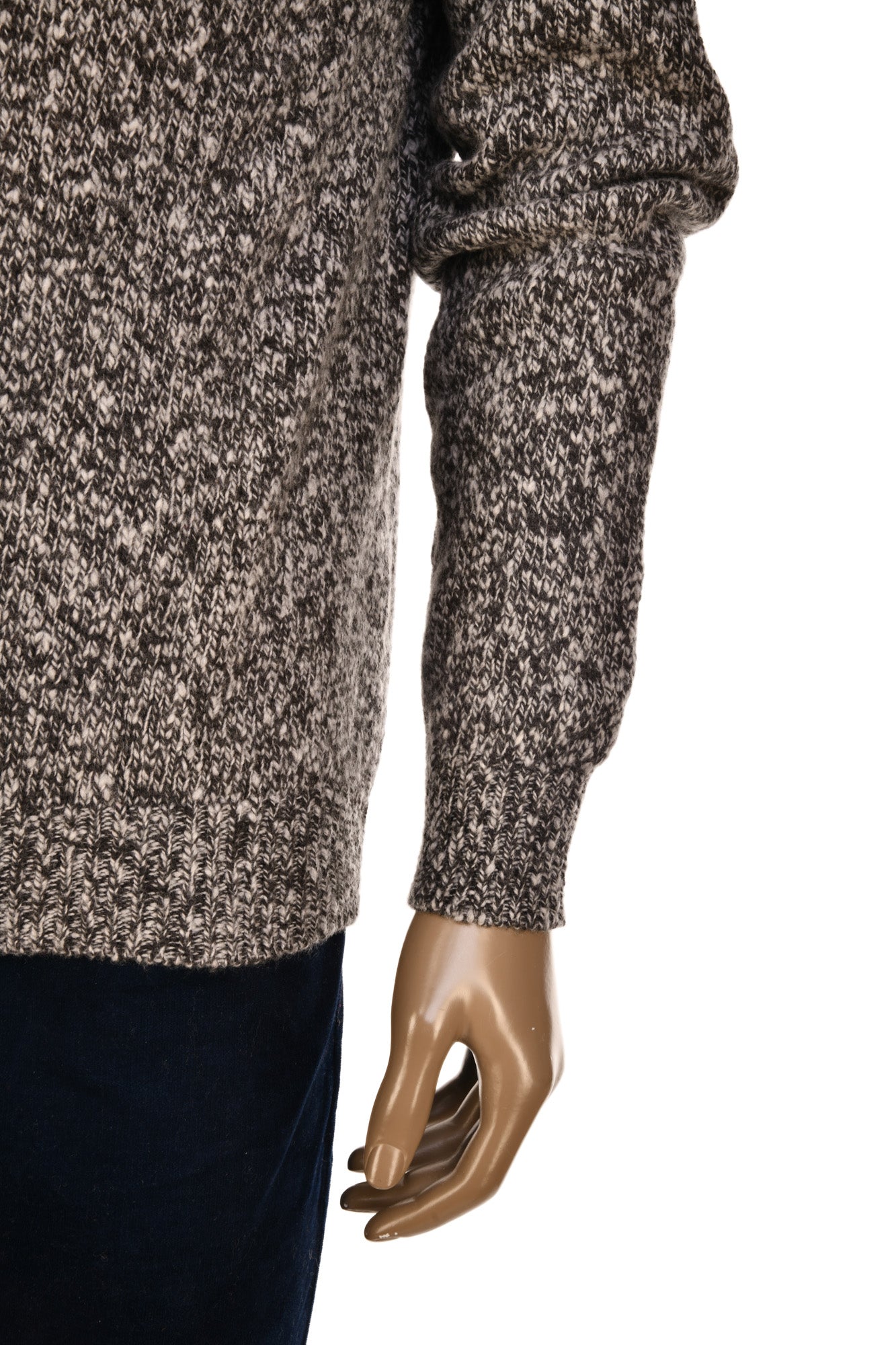 Fedeli Wool-Cashmere Marled Crewneck Knit Sweater