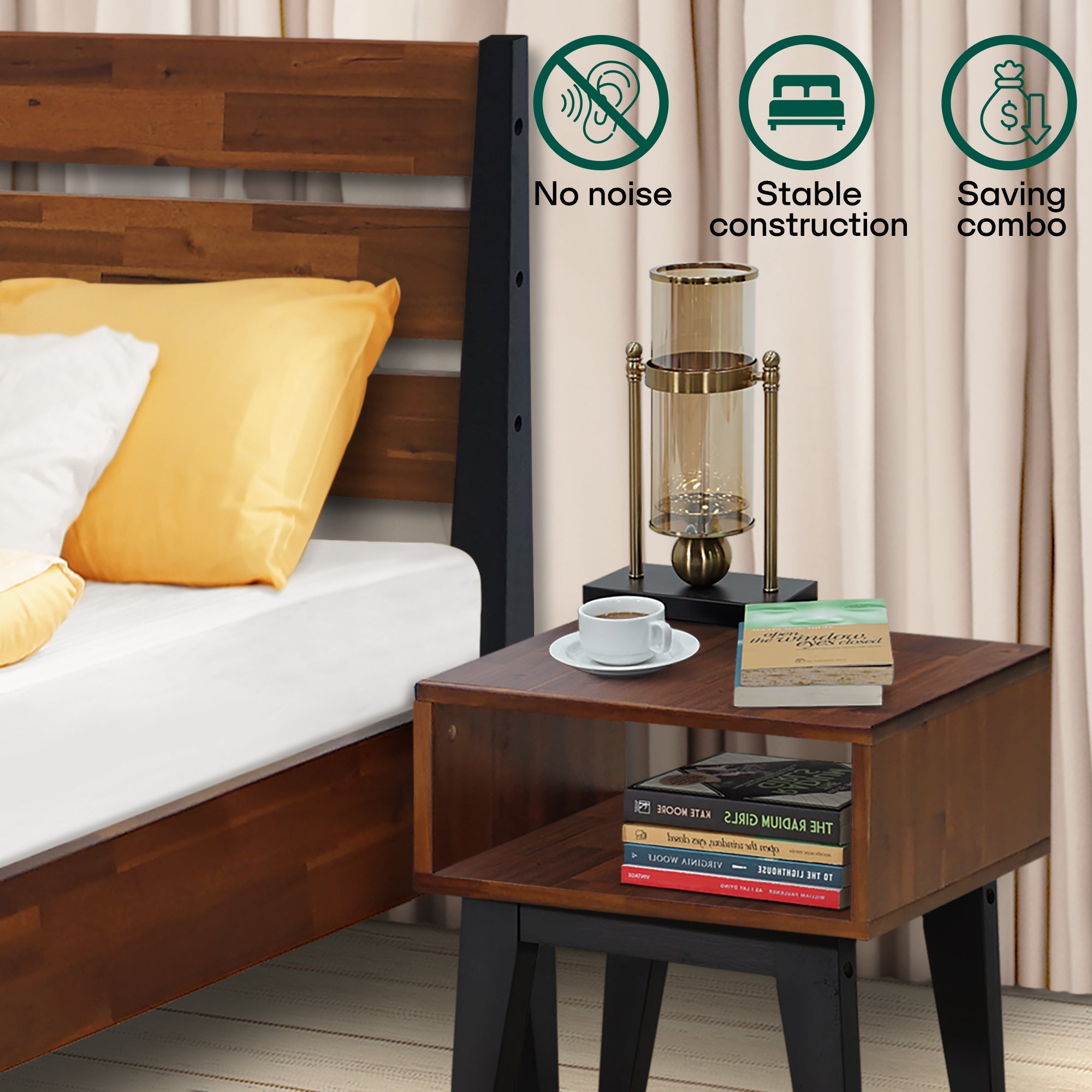 Emery Solid Wood Bed Frame