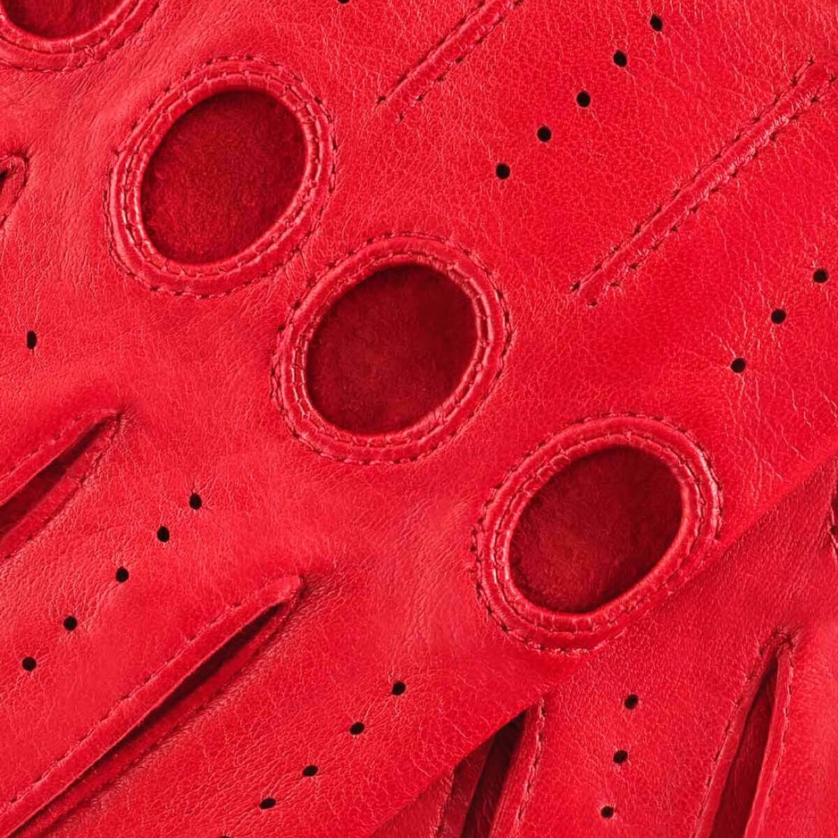Alessa (red) - Classic Italian lambskin leather driving gloves