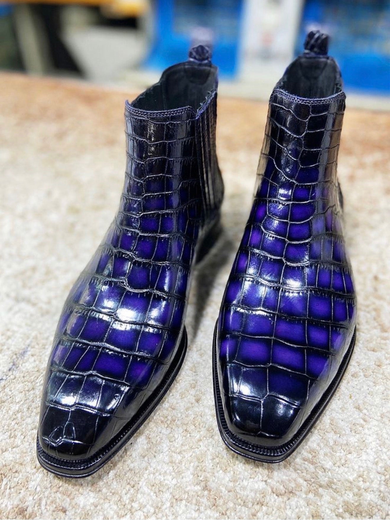 Maurice Cincinnati Custom Made Alligator Boot - Blue