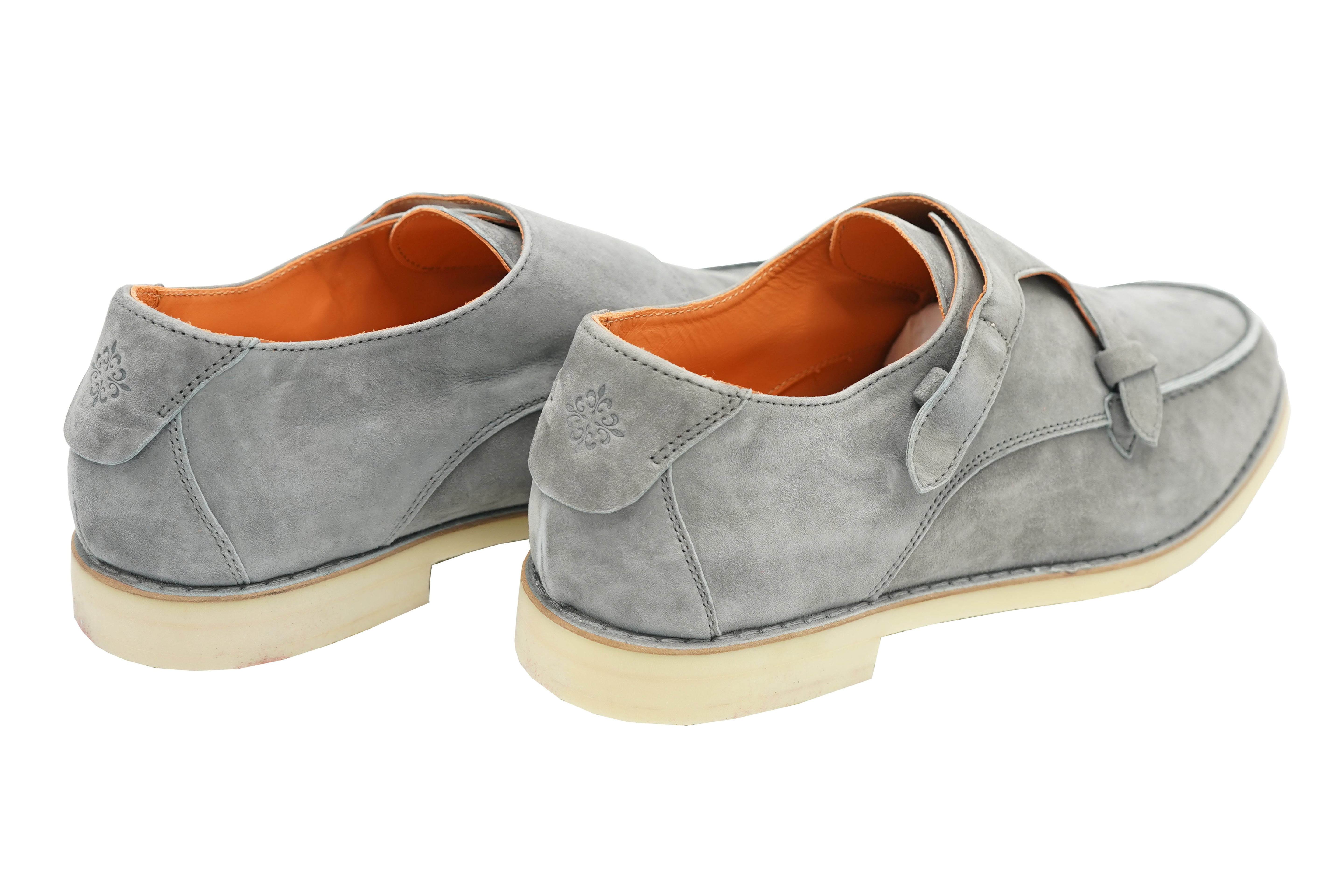 Andrea Ventura Master 2 Laces Solid Suede Elastic Monk Strap Slip-On Shoes