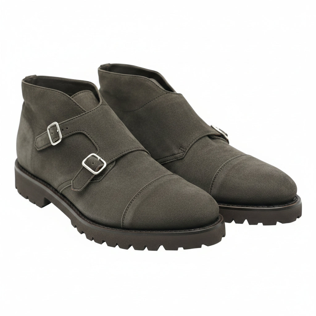 Andrea Ventura St Tropez Suede Monk Strap Boots