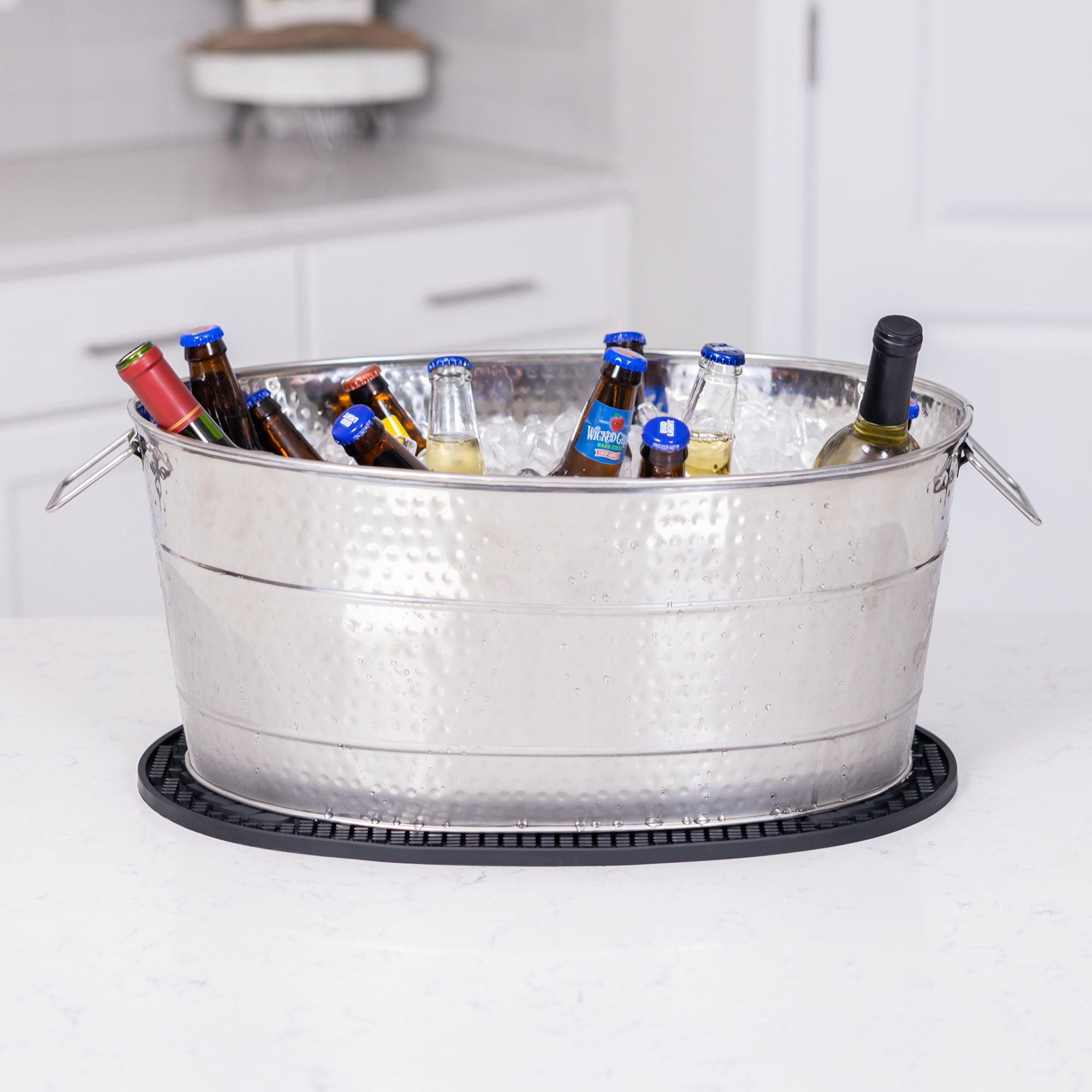 Aspen Metal Tub with Party Mat for Chilling Drinks Stainless Steel | BREKX