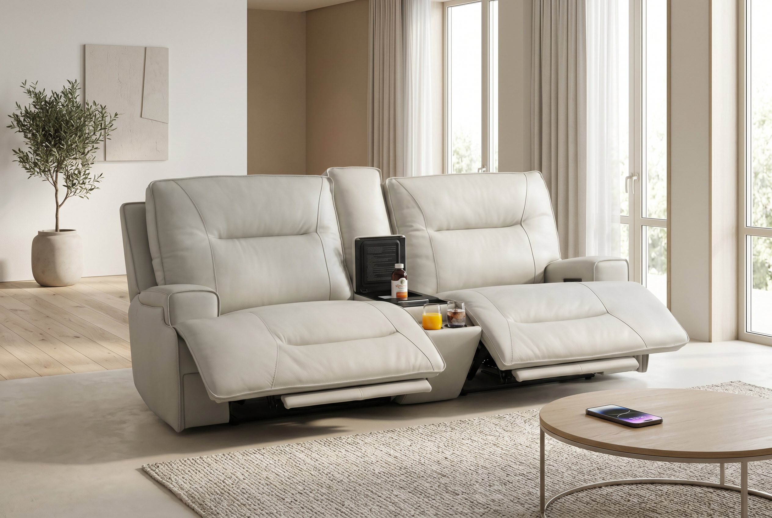 Atlas Fog 2-Piece Power Reclining Sofa Set