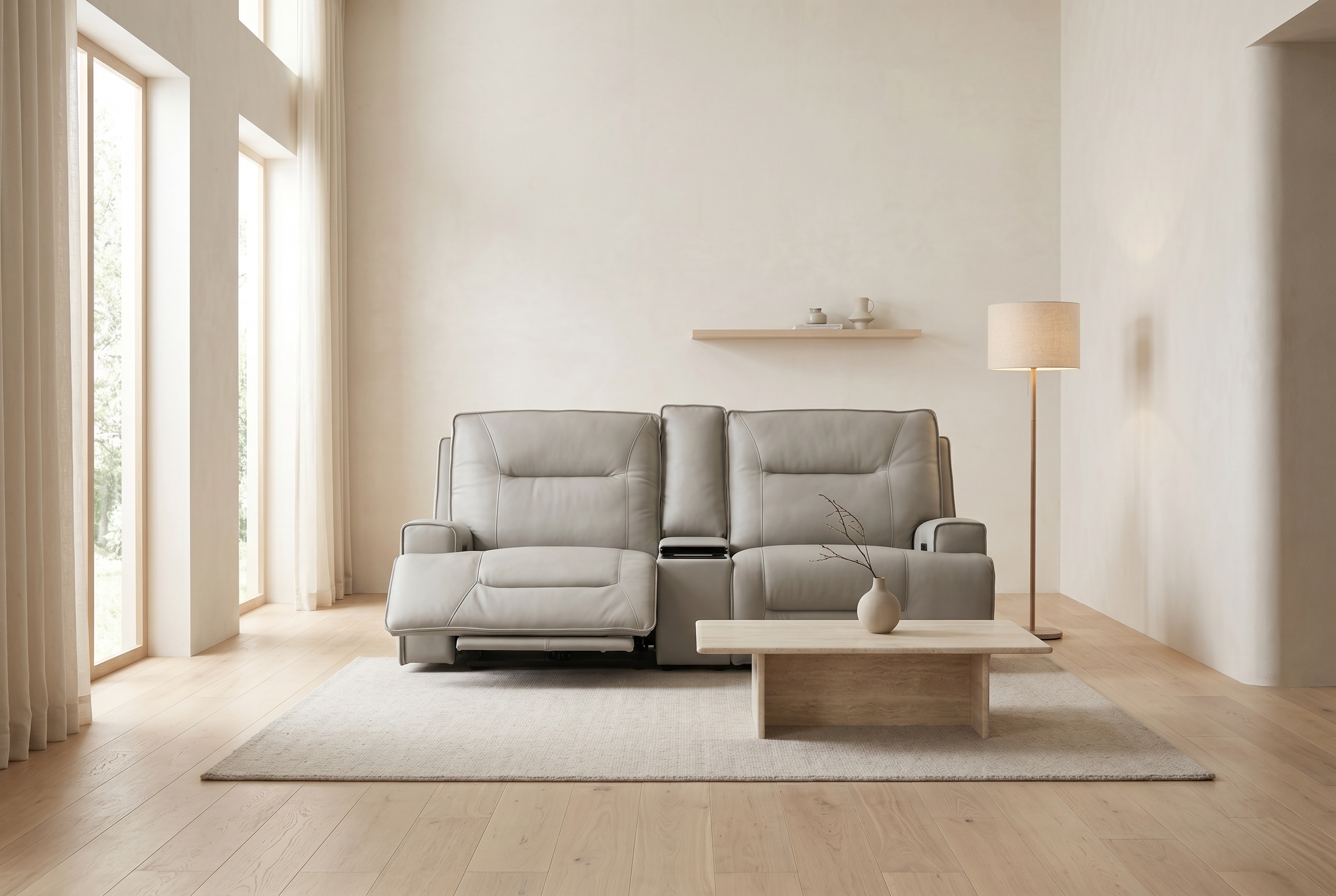 Atlas Fog Zero Gravity Power Reclining Sofa w/ Fridge