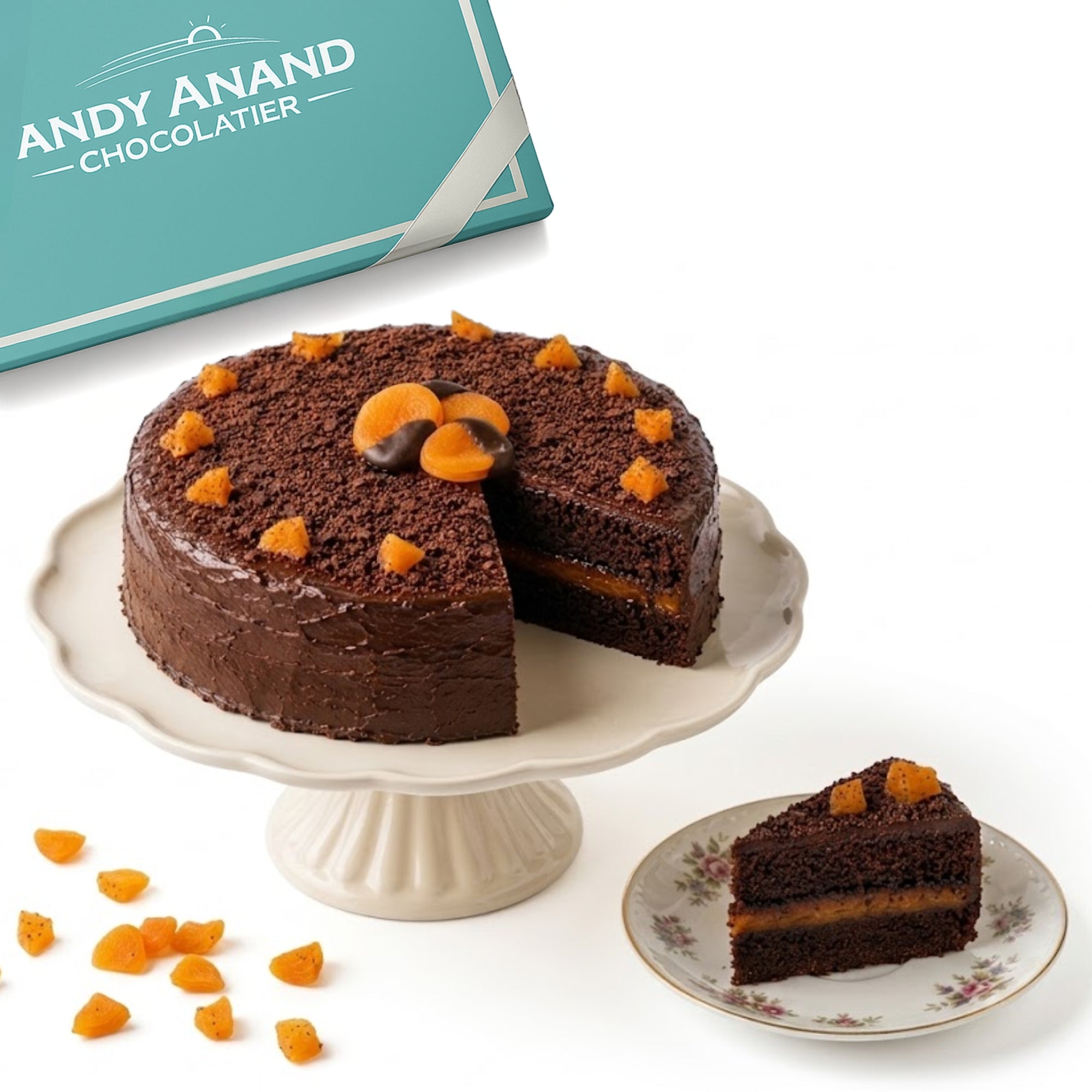 Andy Anand Sugar Free Sachertorte – Classic Austrian Chocolate Apricot Cake 2.8 lb | Keto & Diabetic Friendly | No Sugar Added | No Preservatives | Gourmet Birthday Gift