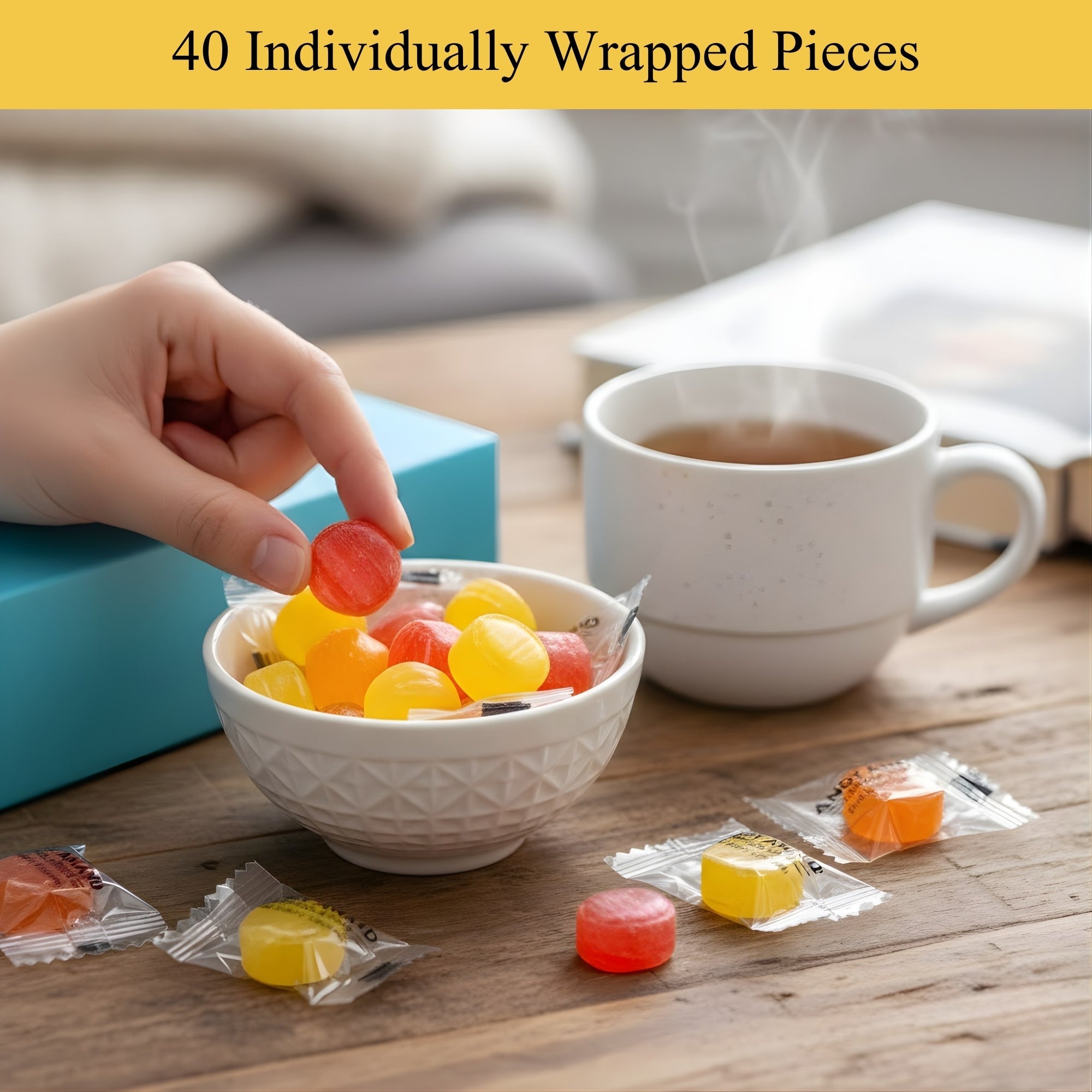 Andy Anand Sugar-Free Tropical Fruit Hard Candy with Vitamin C, 40 ct, 7 oz – Low-Calorie, Keto, Gluten-Free, Diabetic-Friendly Gift Box