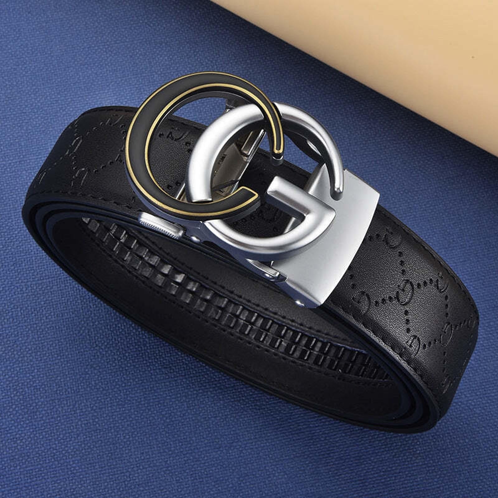 Men's Genuine Leather Alloy Automatic Buckle Versatile Korean Business Casual Fashion Belt
