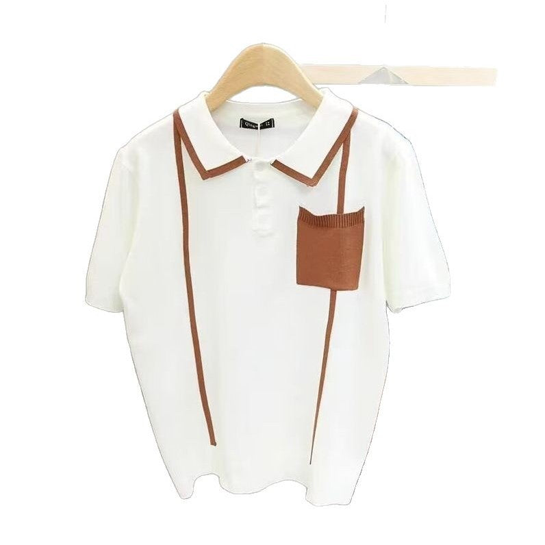 Men's summer T-shirt with collar and short sleeved polo shirt