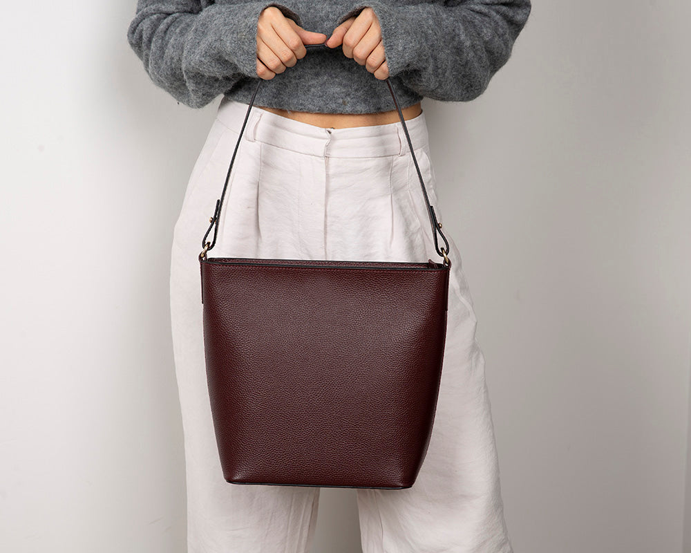 Elena Women’s Leather Tote Bag – Genuine Leather Shoulder Bag for Everyday Function | Minimal & Handcrafted