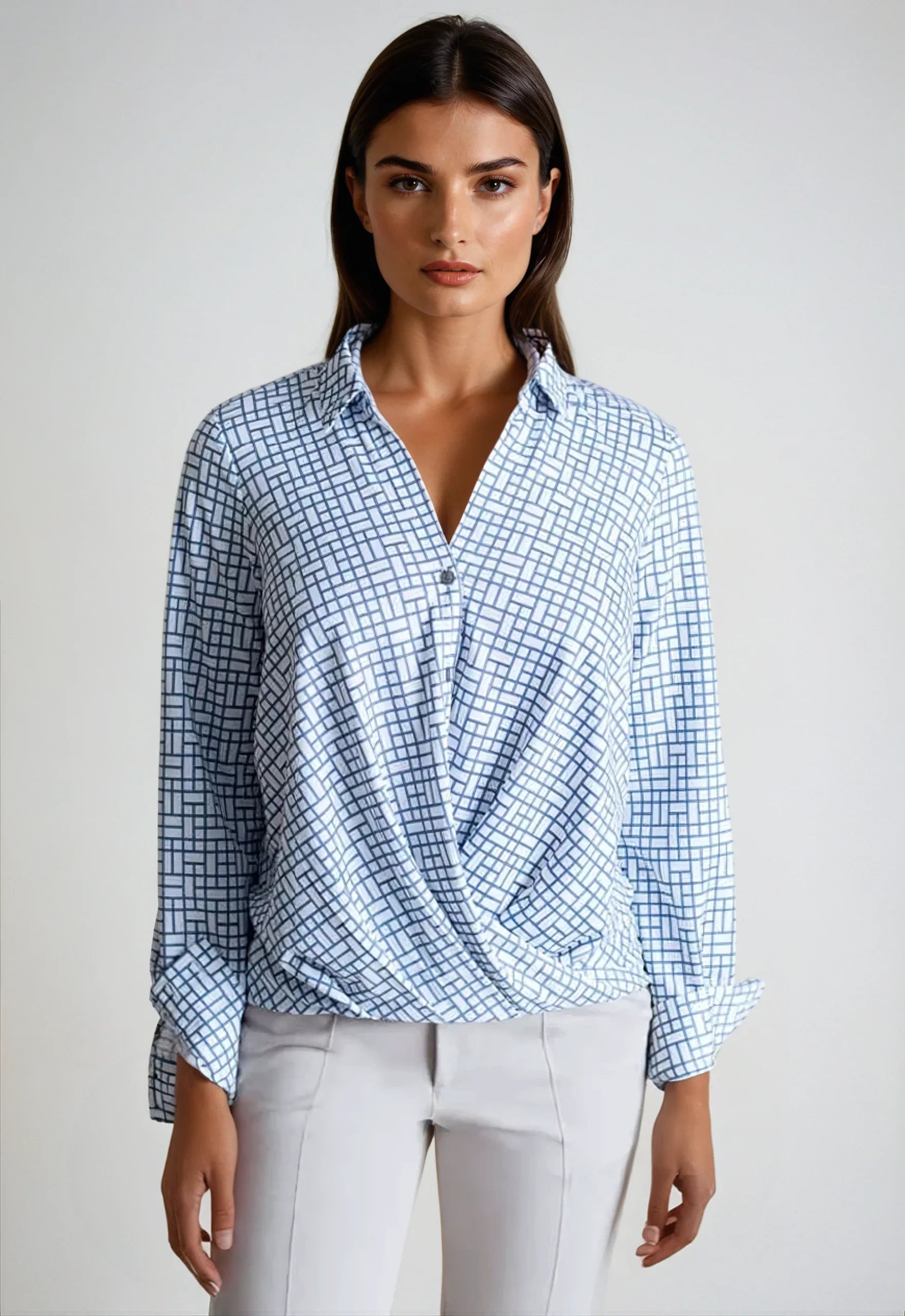 Barcelona Shirt - White & Blue - Women