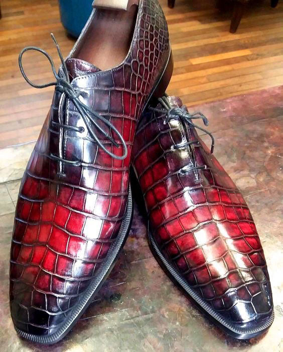 Maurice Baron Alligator Oxford - Burgundy