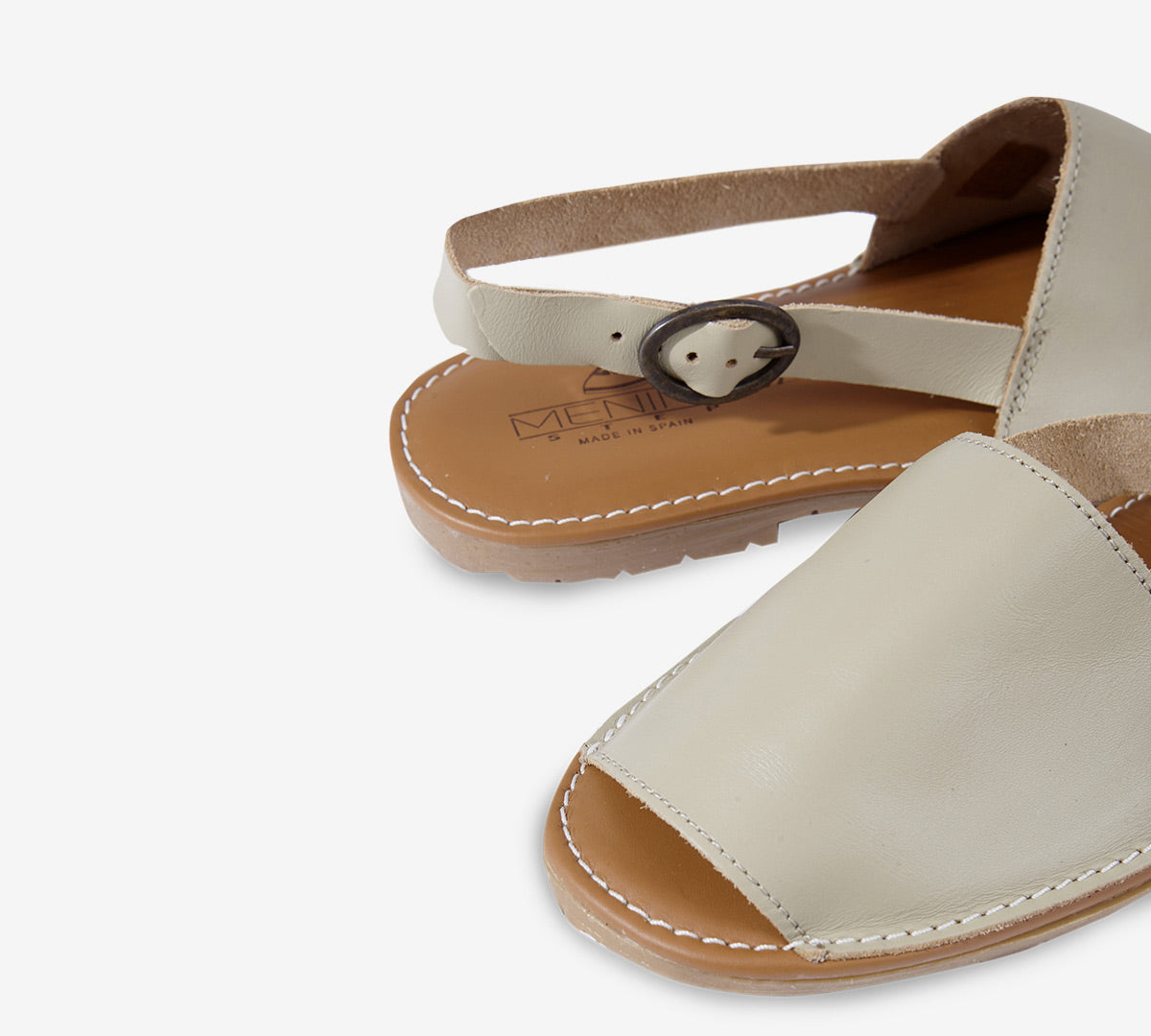 Beige Menorquina with Buckle Strap