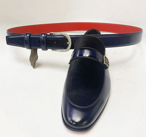 C Collection Leather Loafer - Navy