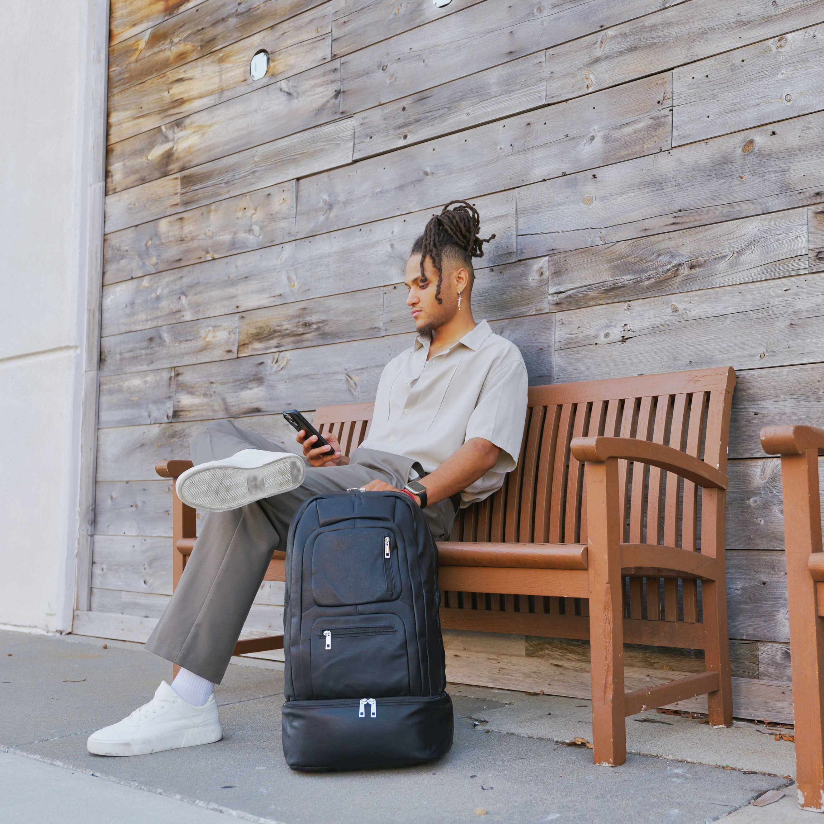 Black Leather Patented Carry-on Bag (XL Design) (Only 300 Made)