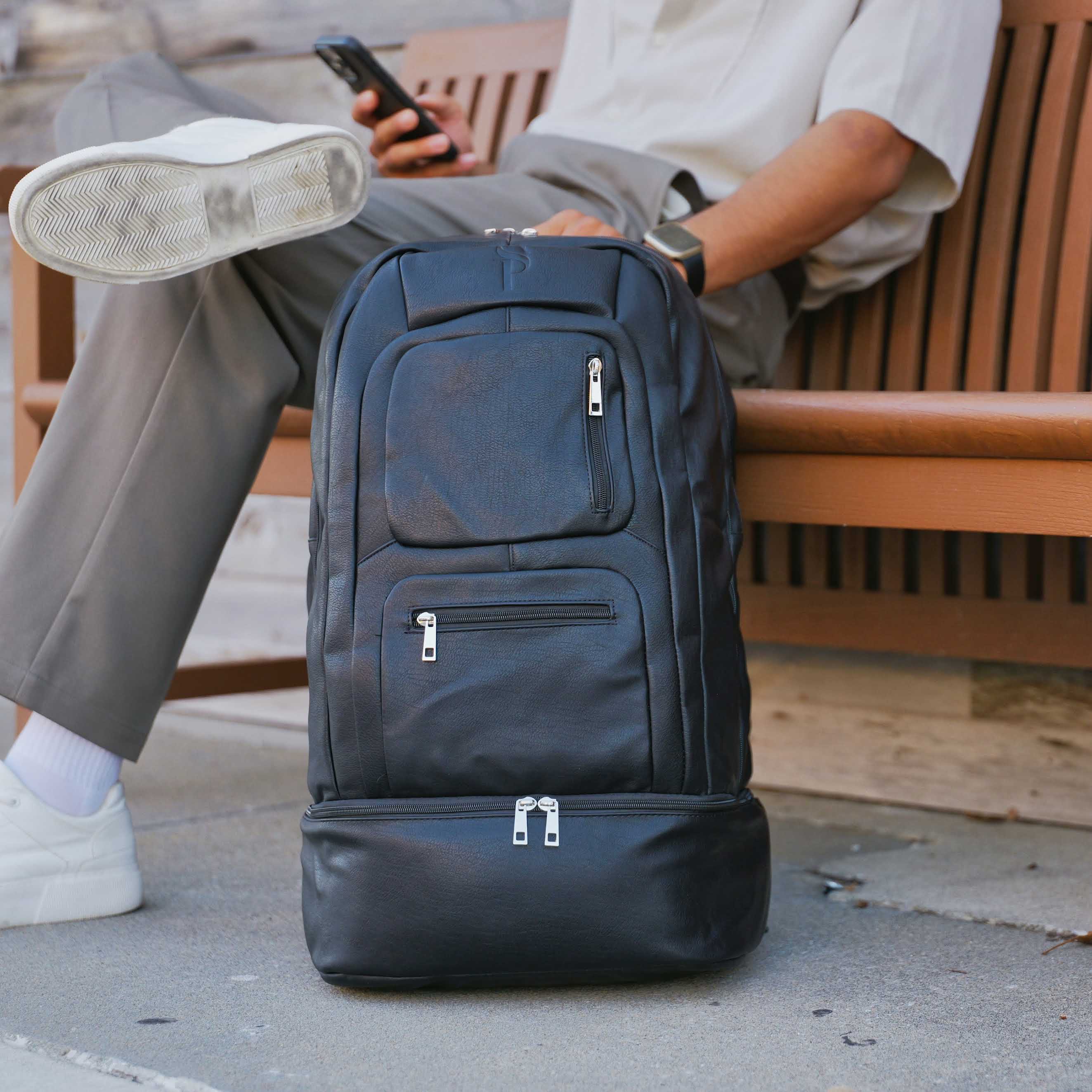 Black Leather Patented Carry-on Bag (XL Design) (Only 300 Made)