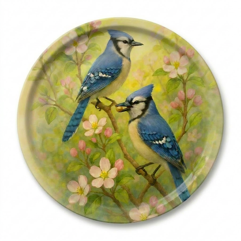 Blue Jays Birchwood Decorative Tray - Round - Large