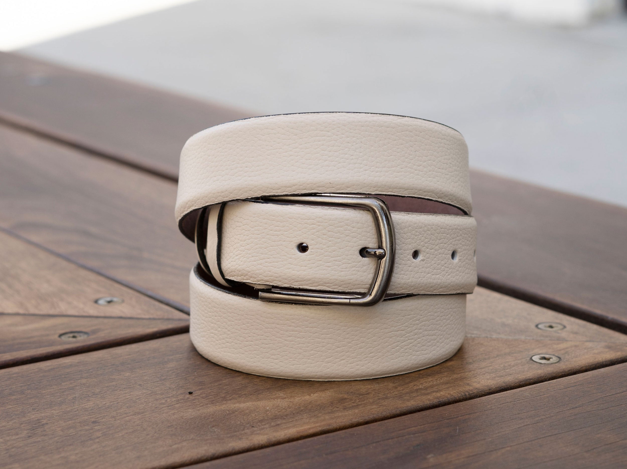 Maurice Deerskin Belt - Bone