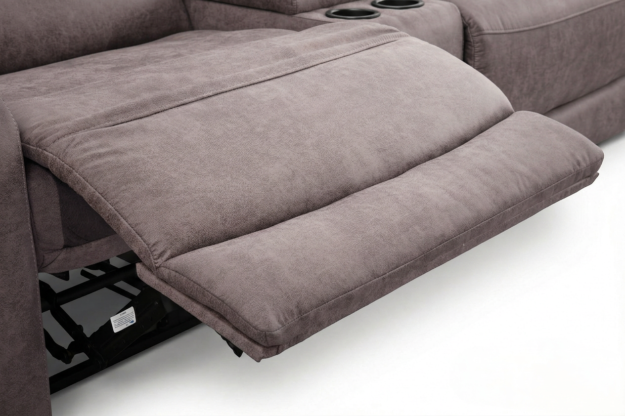Branson Zero Slate 6-Piece Dual Power Reclining Modular Sectional with Storage Console