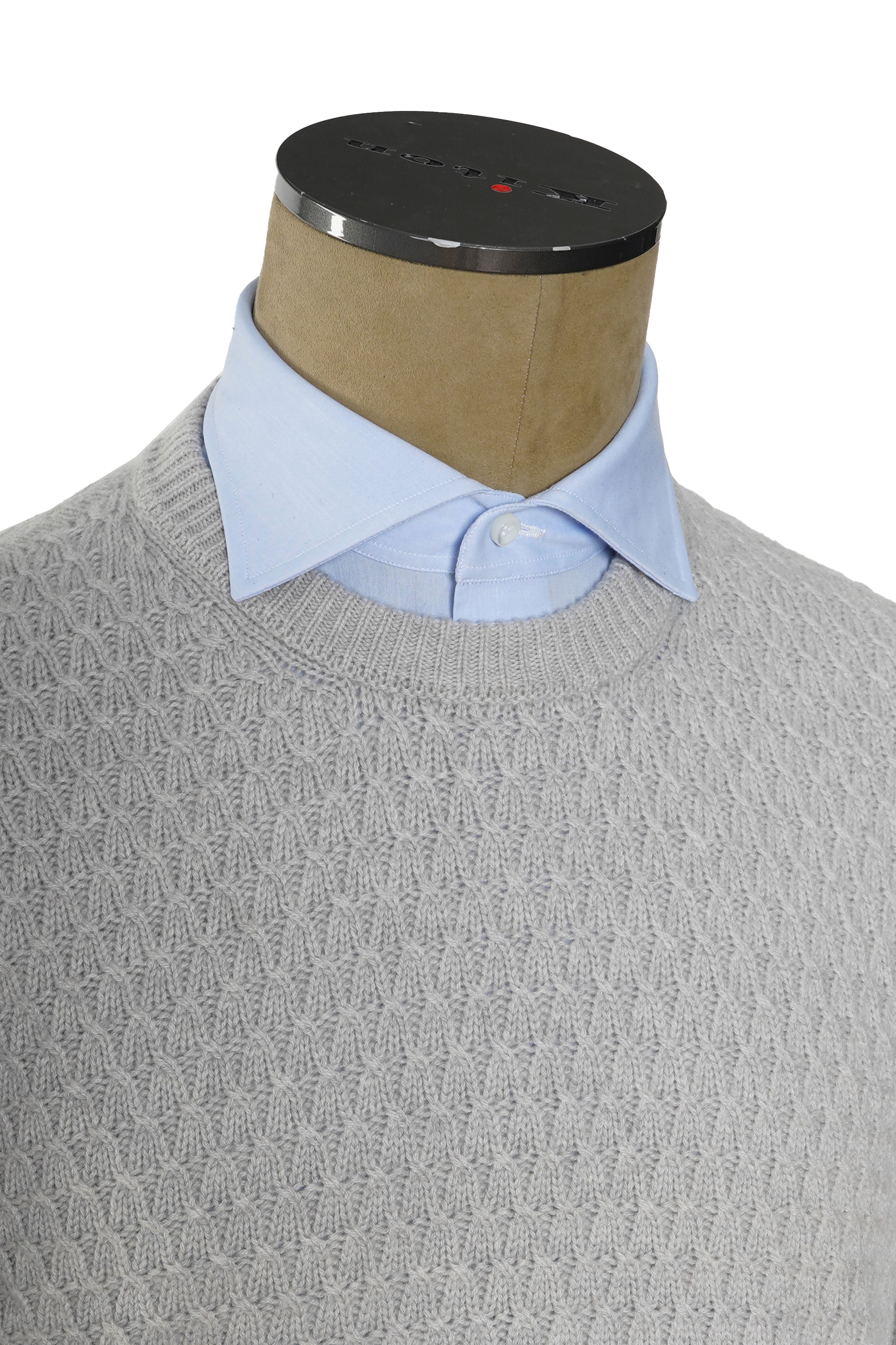 Brioni Basketweave Knit Cashmere Crewneck Sweater