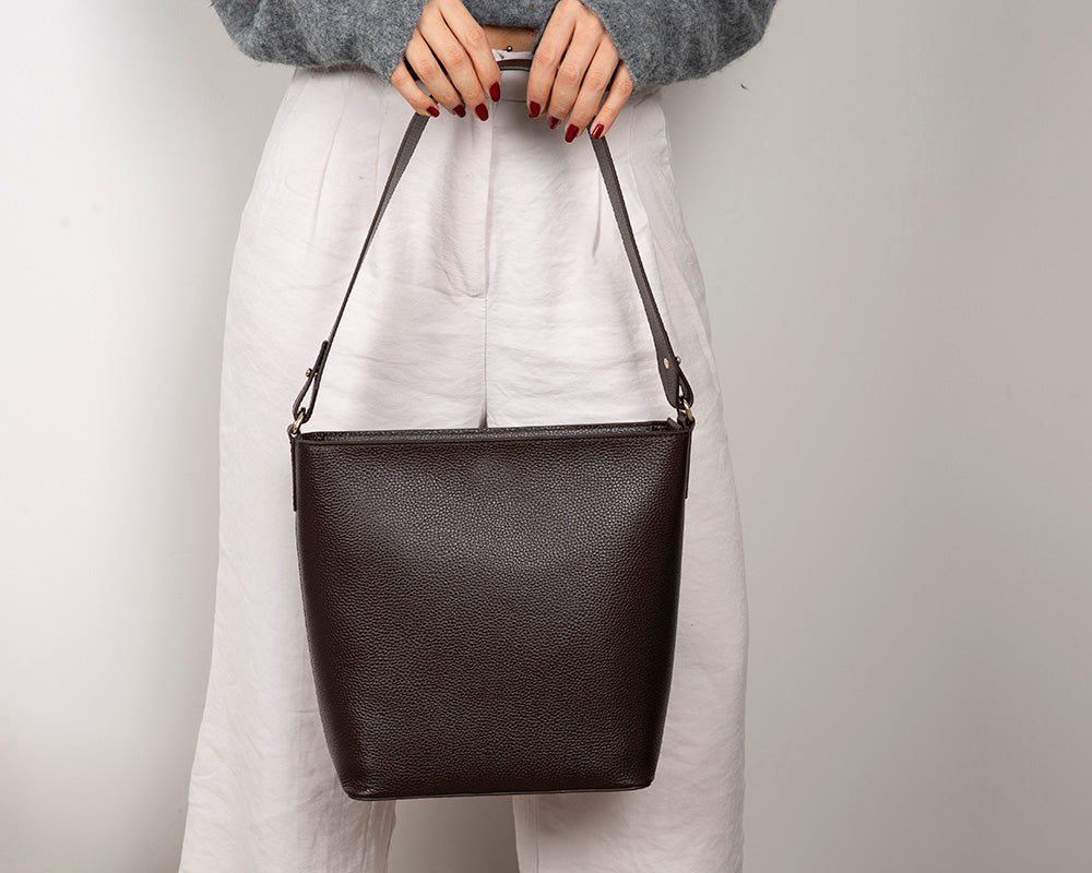 Elena Women’s Leather Tote Bag – Genuine Leather Shoulder Bag for Everyday Function | Minimal & Handcrafted