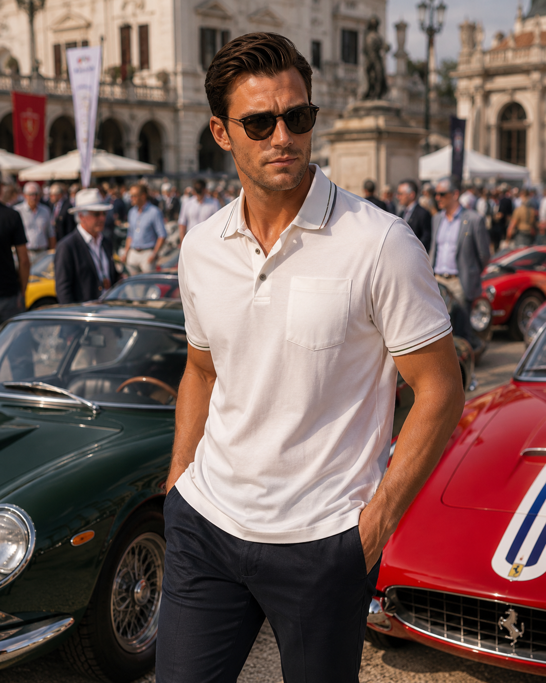 Pocket Polo Shirt - White - Men