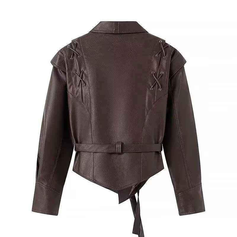 Coffee brown leather jacket