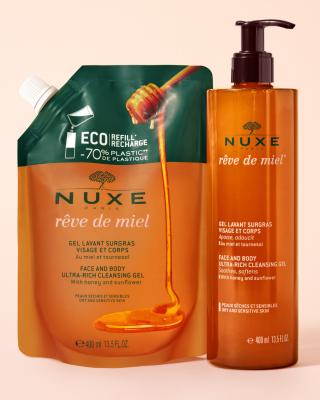 Nuxe Reve De Miel Ultra Rich Cleansing Gel: Honey-Infused Face & Body Wash for Dry, Sensitive Skin - Natural, Paraben & SLS Free