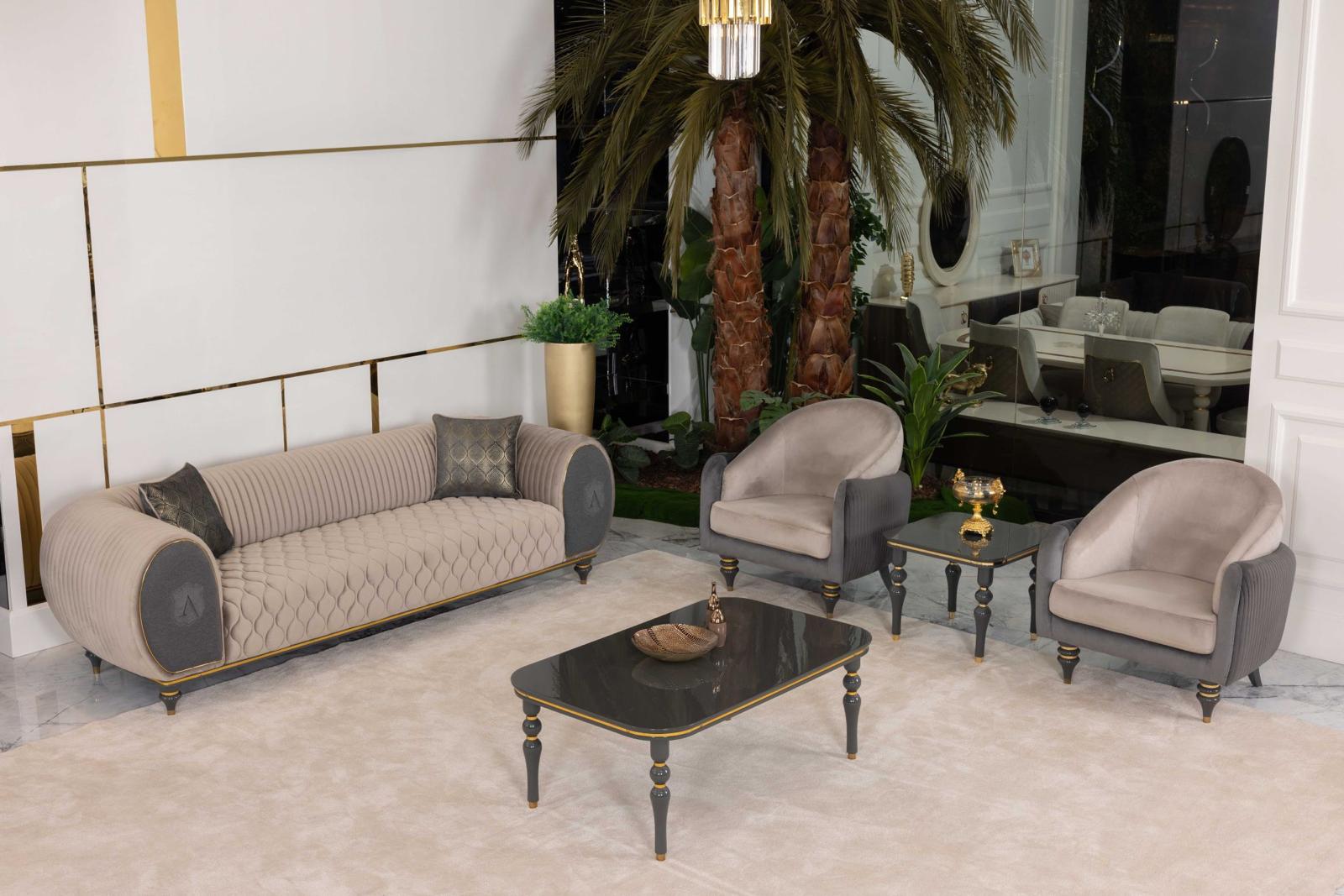 Capella Beige/Gray Living Room Set