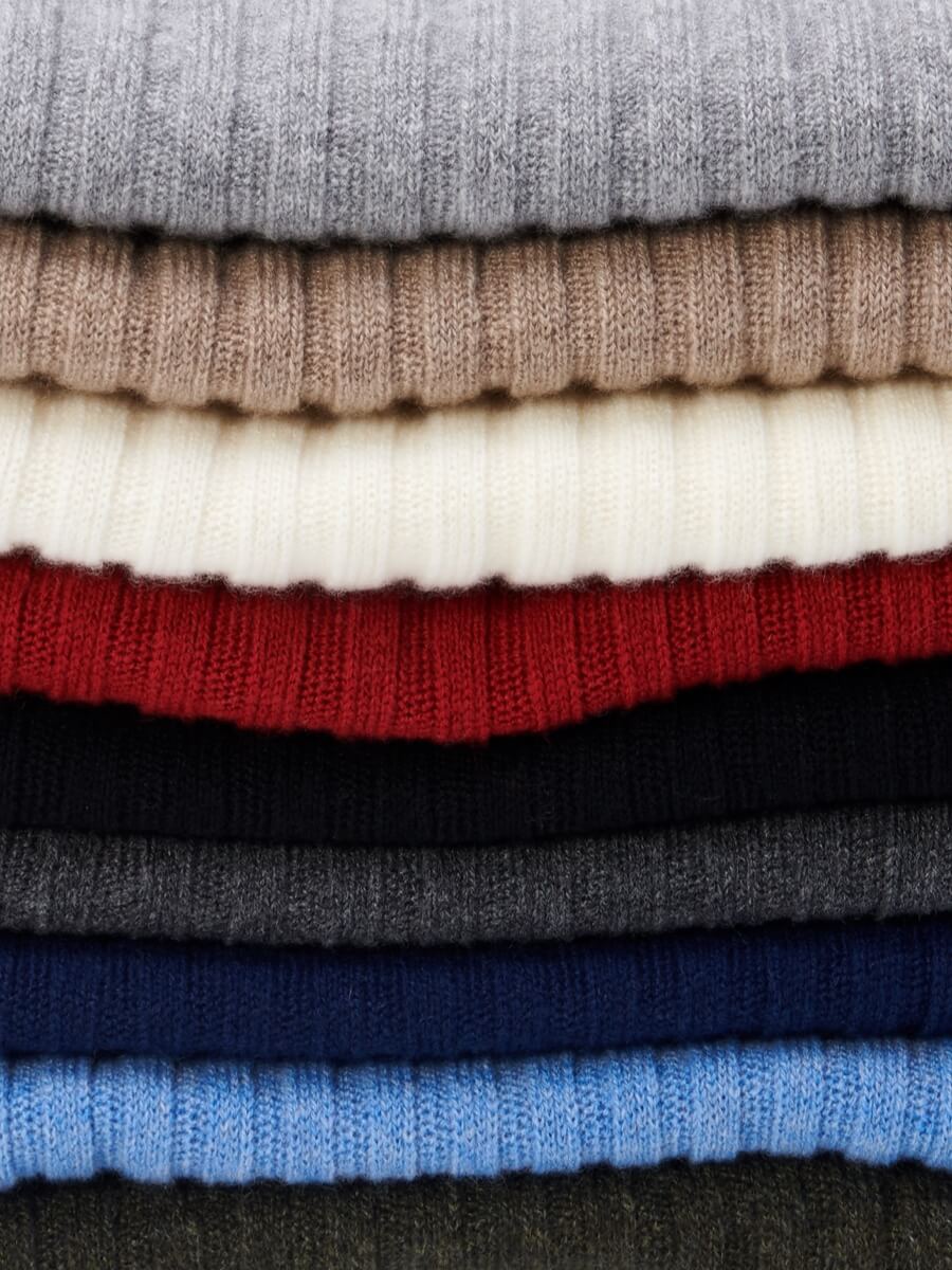 Napoli (red) - Italian 100% cashmere ribbed scarf (unisex)
