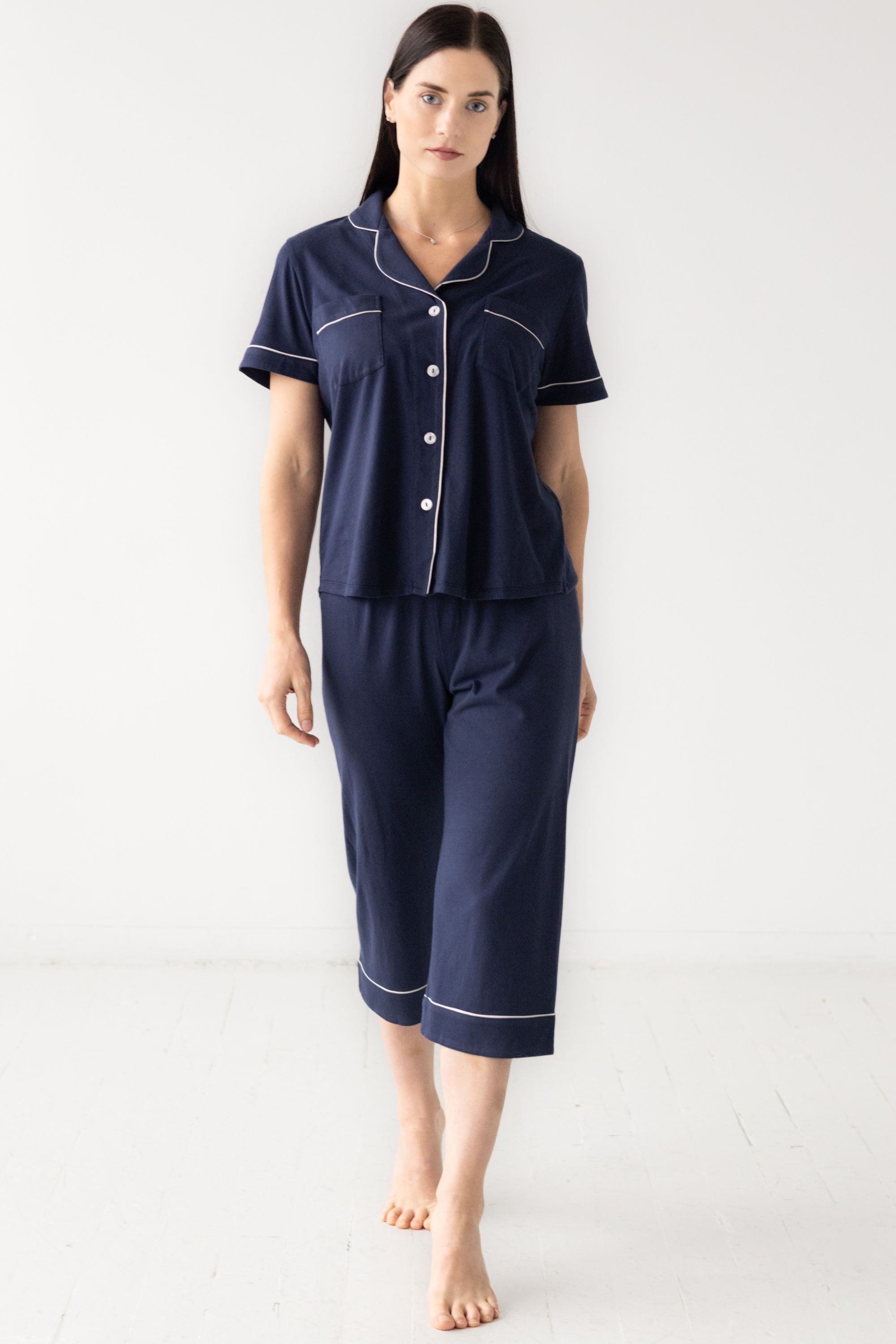 Classic Luxury Capri Pajamas in Brushed Pima Cotton