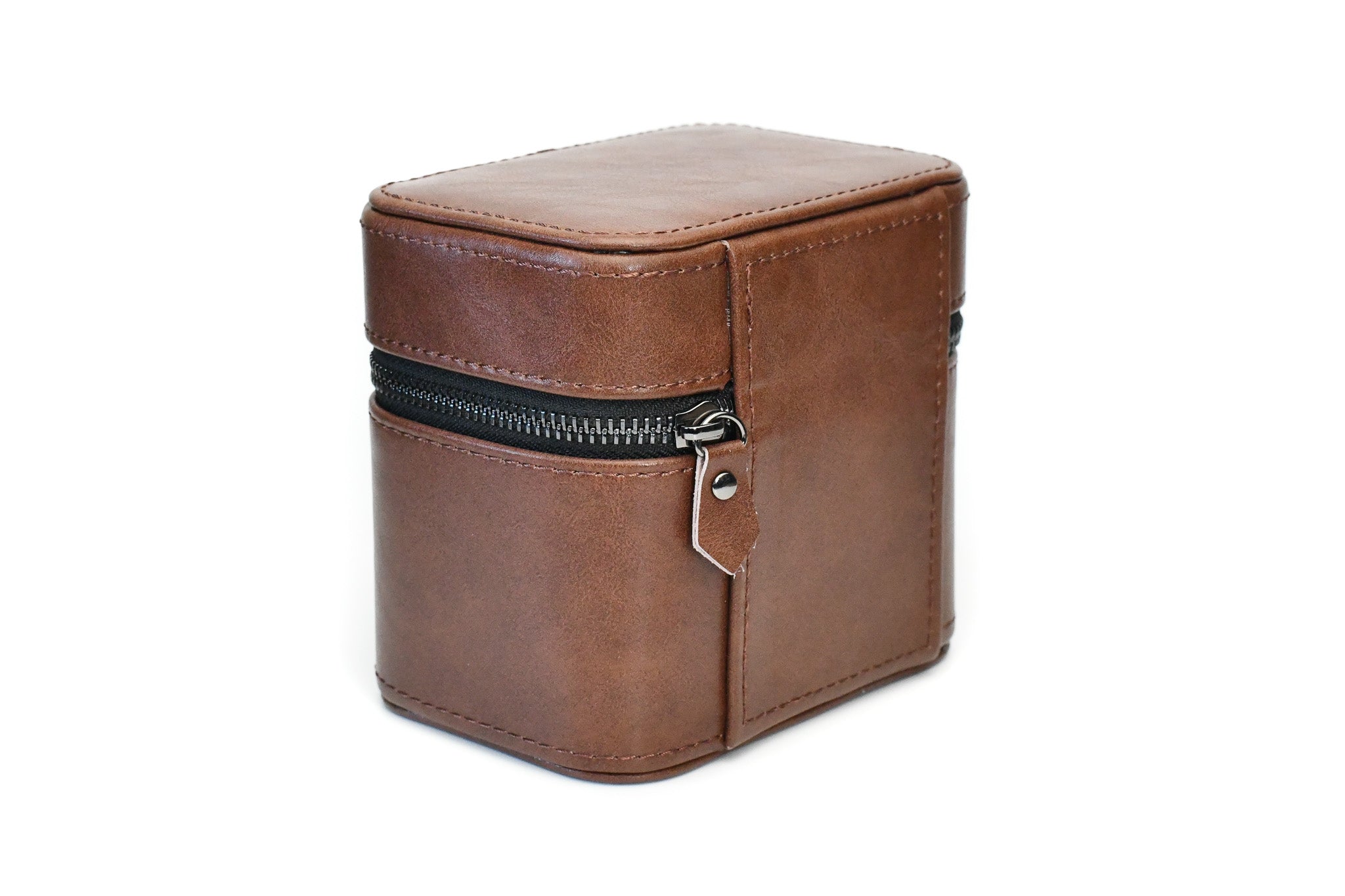 Watch and Jewelry Travel Case - Coffee Brown Leather
